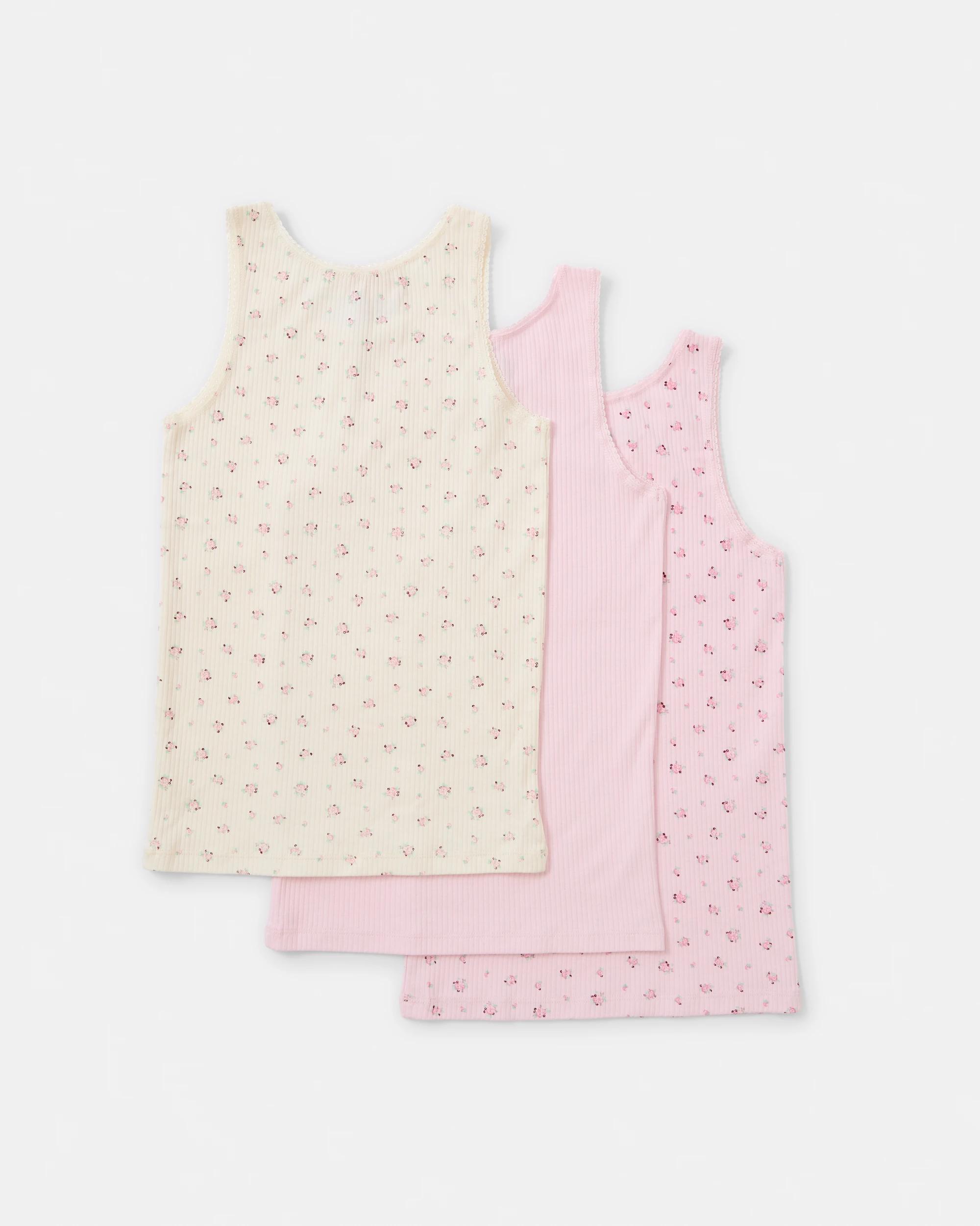 2 3 Pack Ribbed Singlets Bge Singlt, 2 of 6