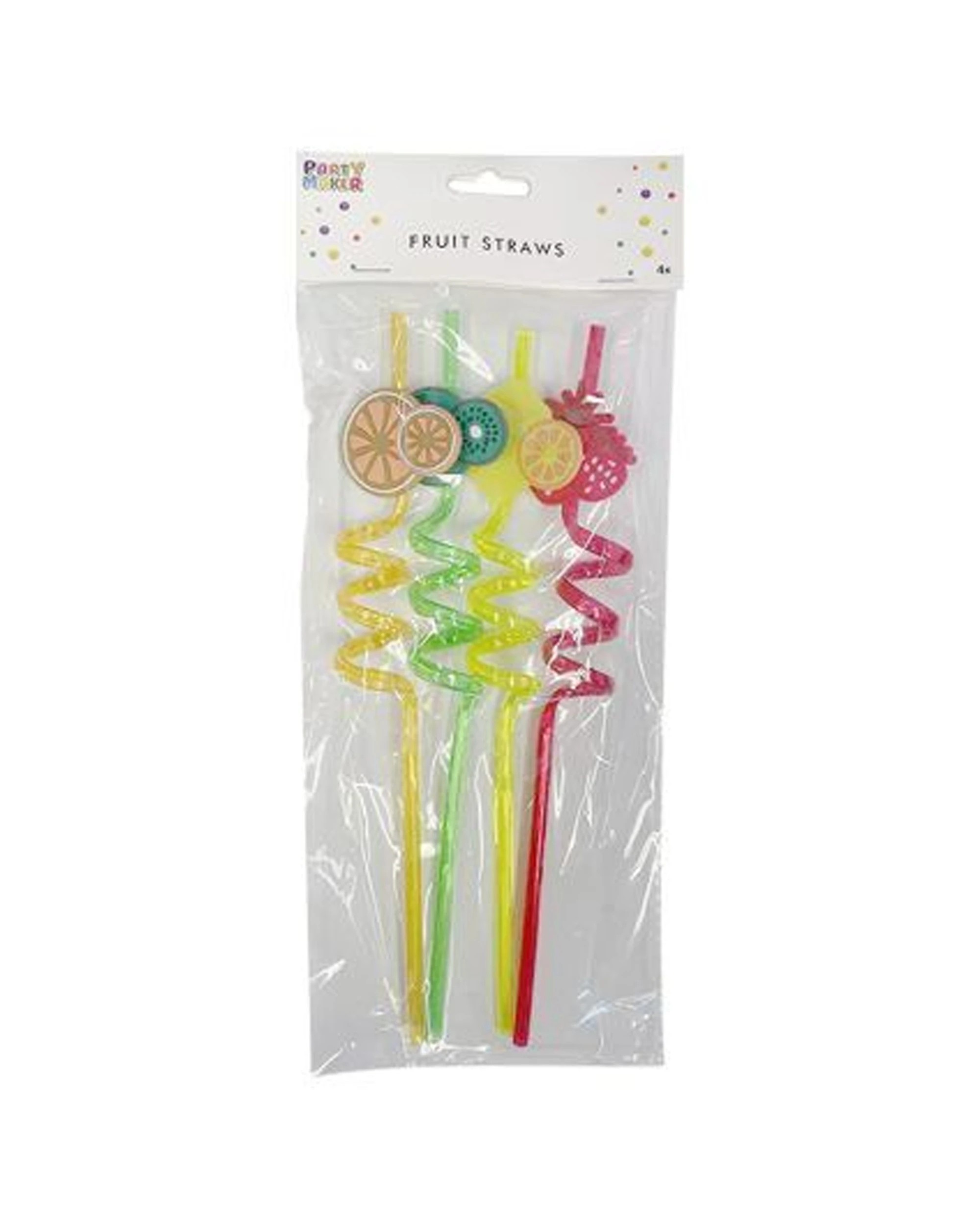 1 Party Maker 4pc Fruit Plastic Straws Decorative Drinkware - Multi, 1 of 1