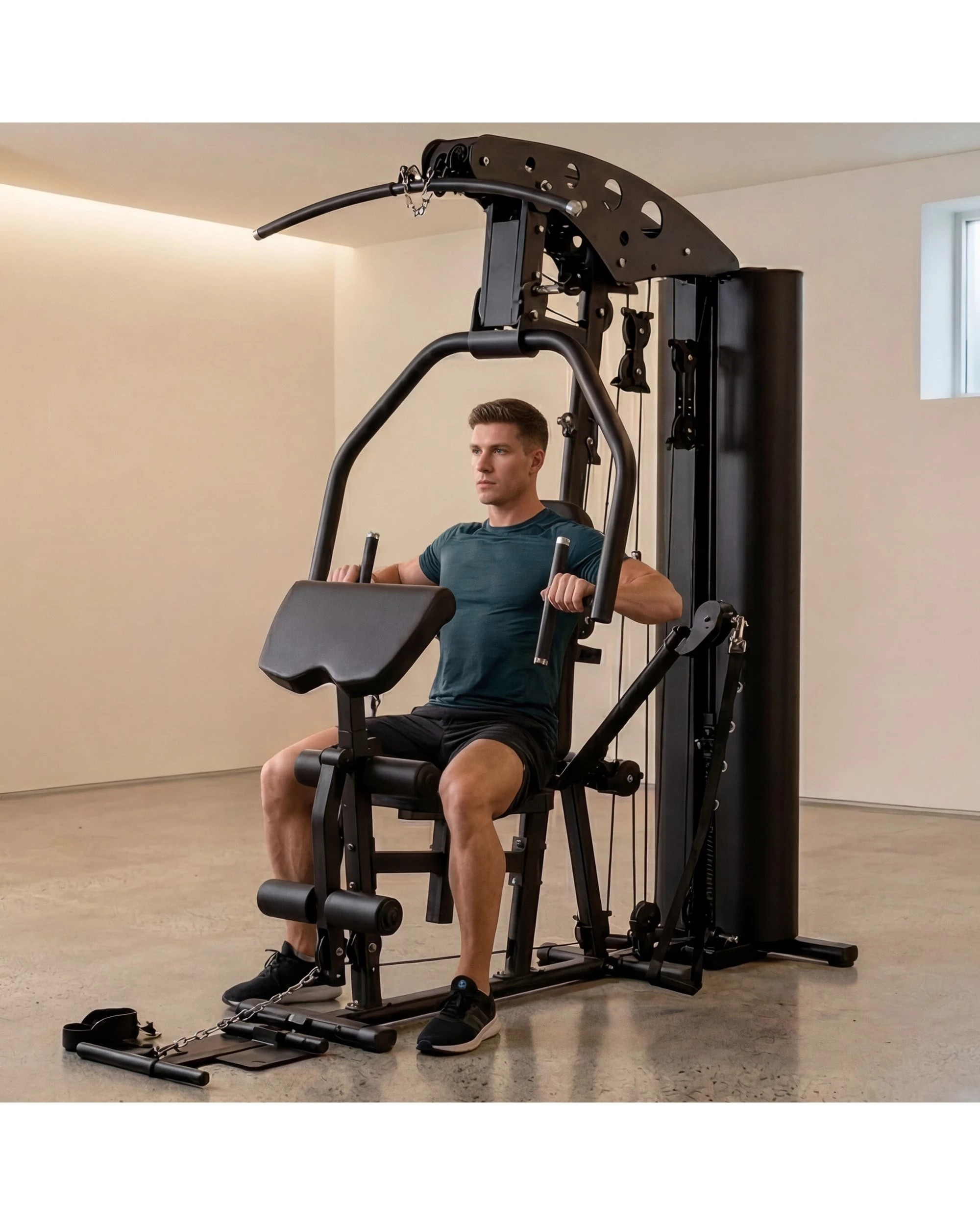 3 Powertrain Home Multi Gym 560 Full Body Training with 90kg Weight Stack Home Gym - Black, 3 of 10