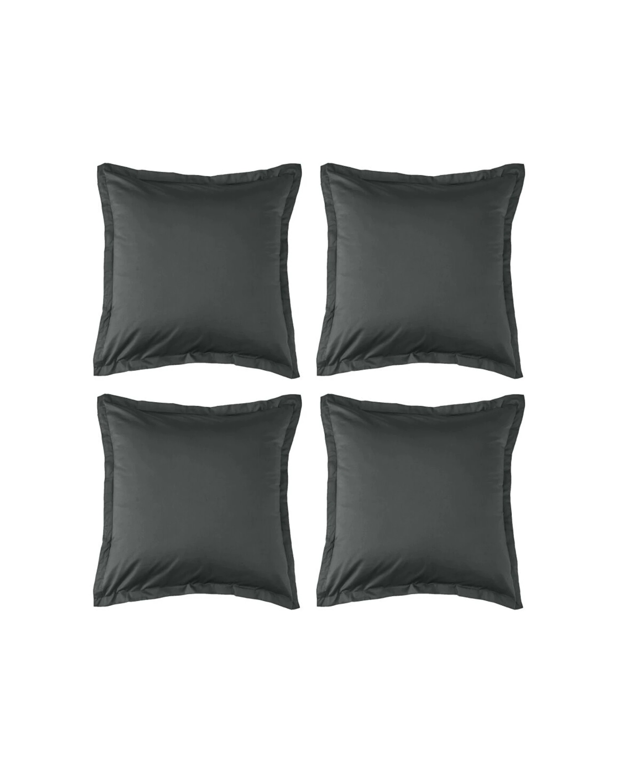 1 Grosvenor House Egyptian Cotton Tailored European Pillowcase Charcoal 4PK 500TC - Charcoal, 1 of 4