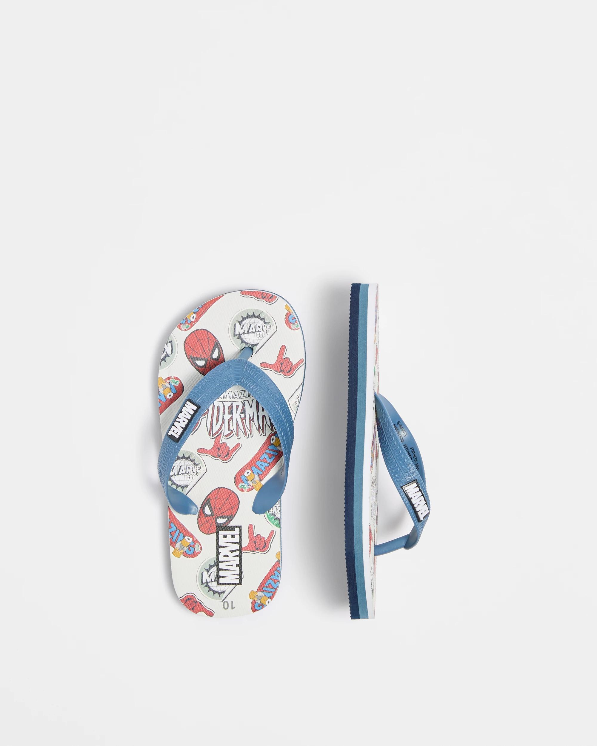 2 Disney Boys Junior Spider-Man Thongs BLUE, 2 of 3
