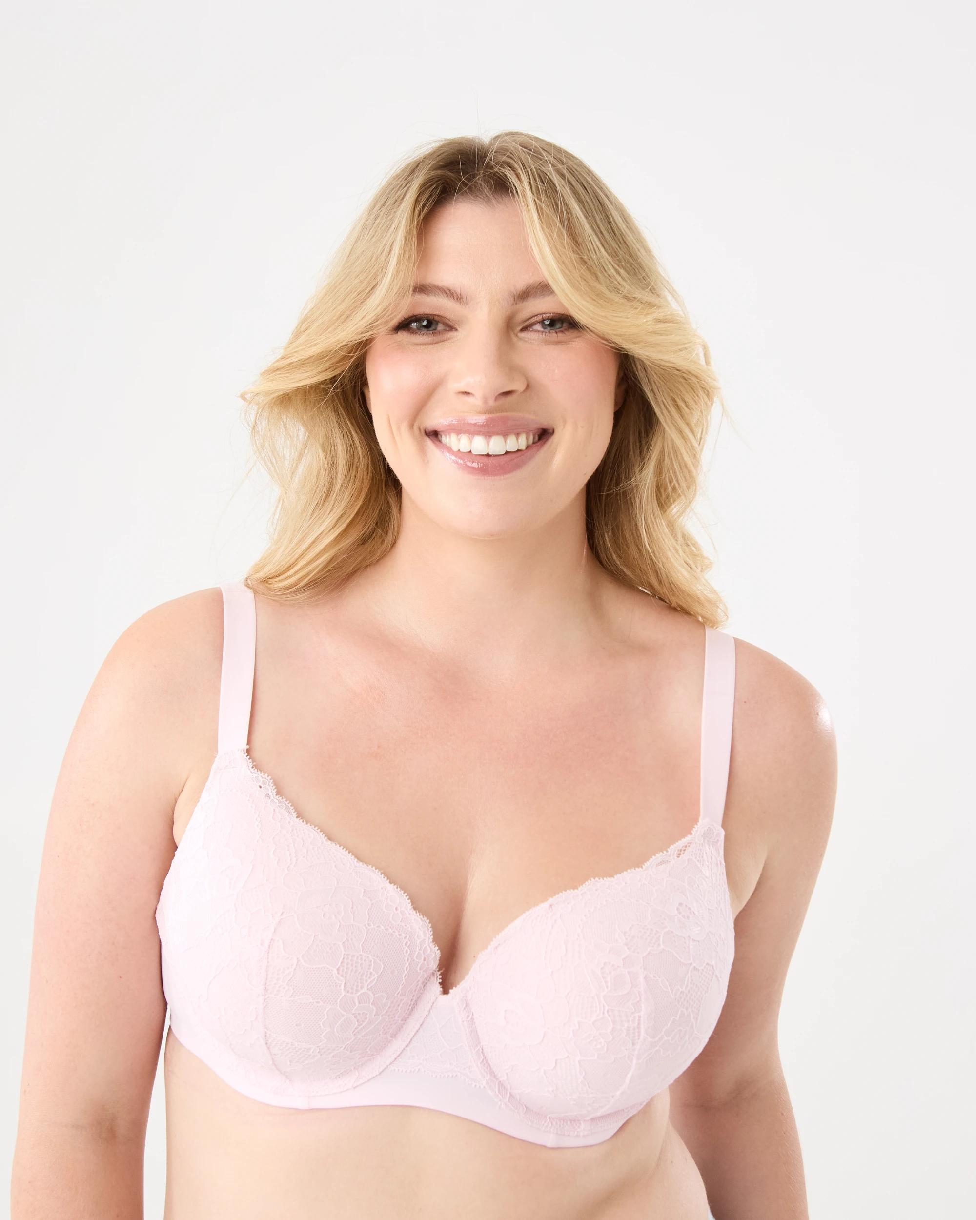 1 Full Figure Lace T-Shirt Bra Bllet Pink