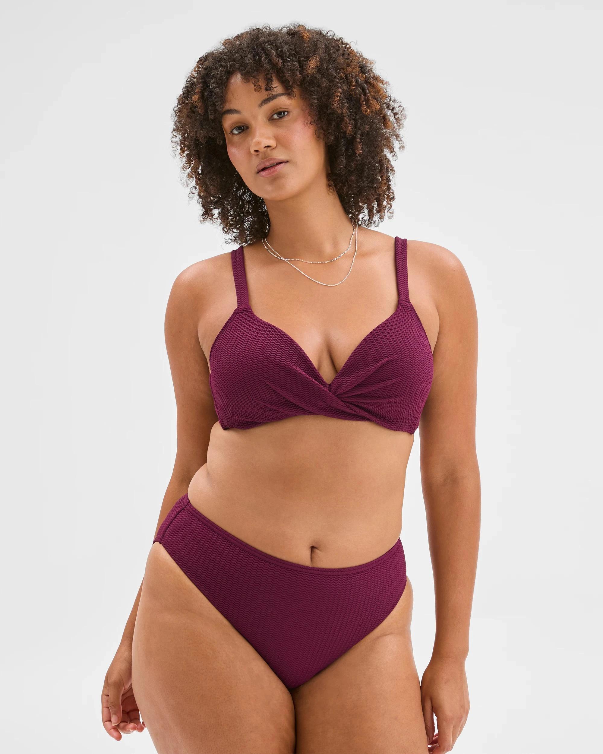 7 Target Woman Resort Crinkle Twist Swim Bikini Top DEEP PLUM, 7 of 10