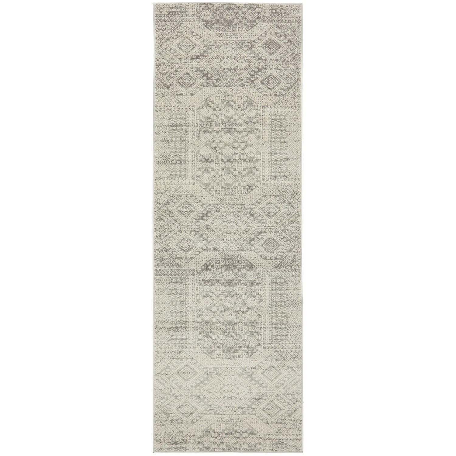 2 Common Ground Rugs Phantom 351 500x80cm - Extra Large Runner Power Loomed Pet Friendly Rug - Silver, 2 of 9