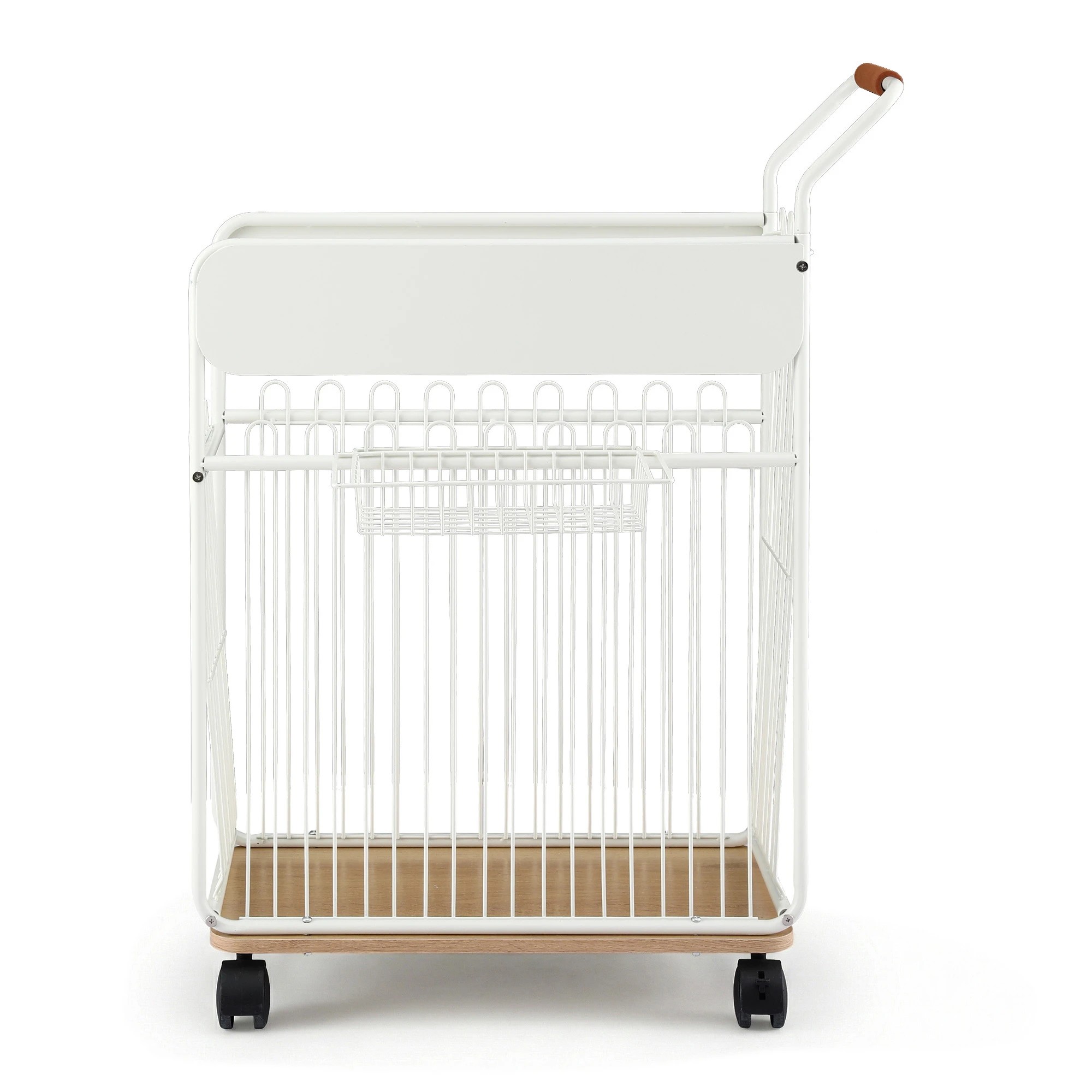 1 Everfit Yoga Mat Storage Rack Mobile Holder with Wheels Basket Home Gym Storage - White, 1 of 4