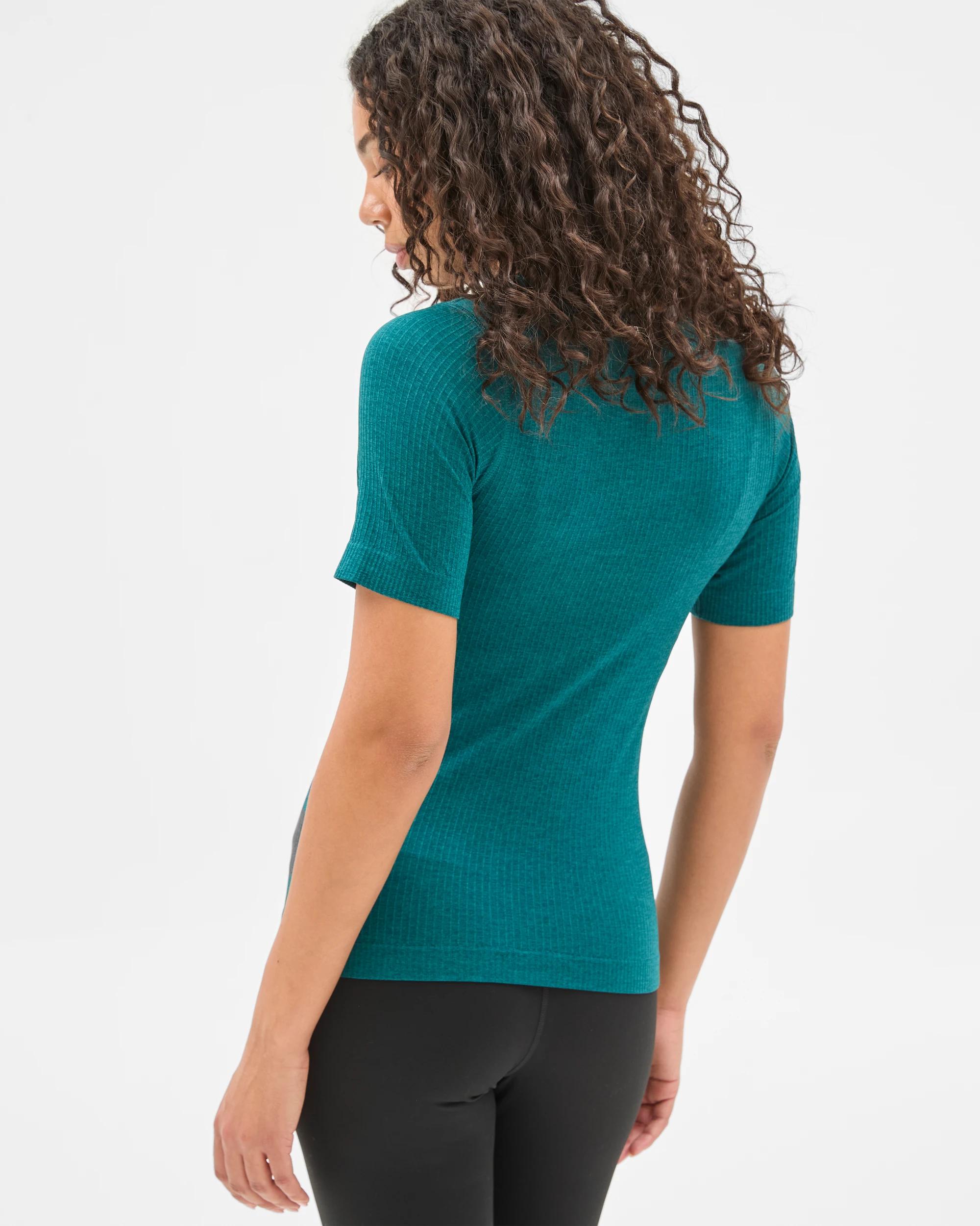 2 Target Active Studio Ribbed T-shirt With Shelf Bra RAINFOREST, 2 of 5