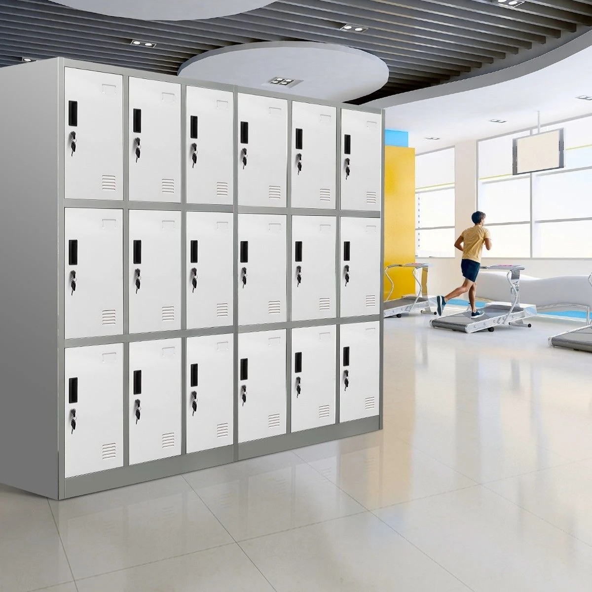 3 Ausway 9 Doors Locker Cabinet Steel Storage Cupboard for Office School Gym - Multi, 3 of 6