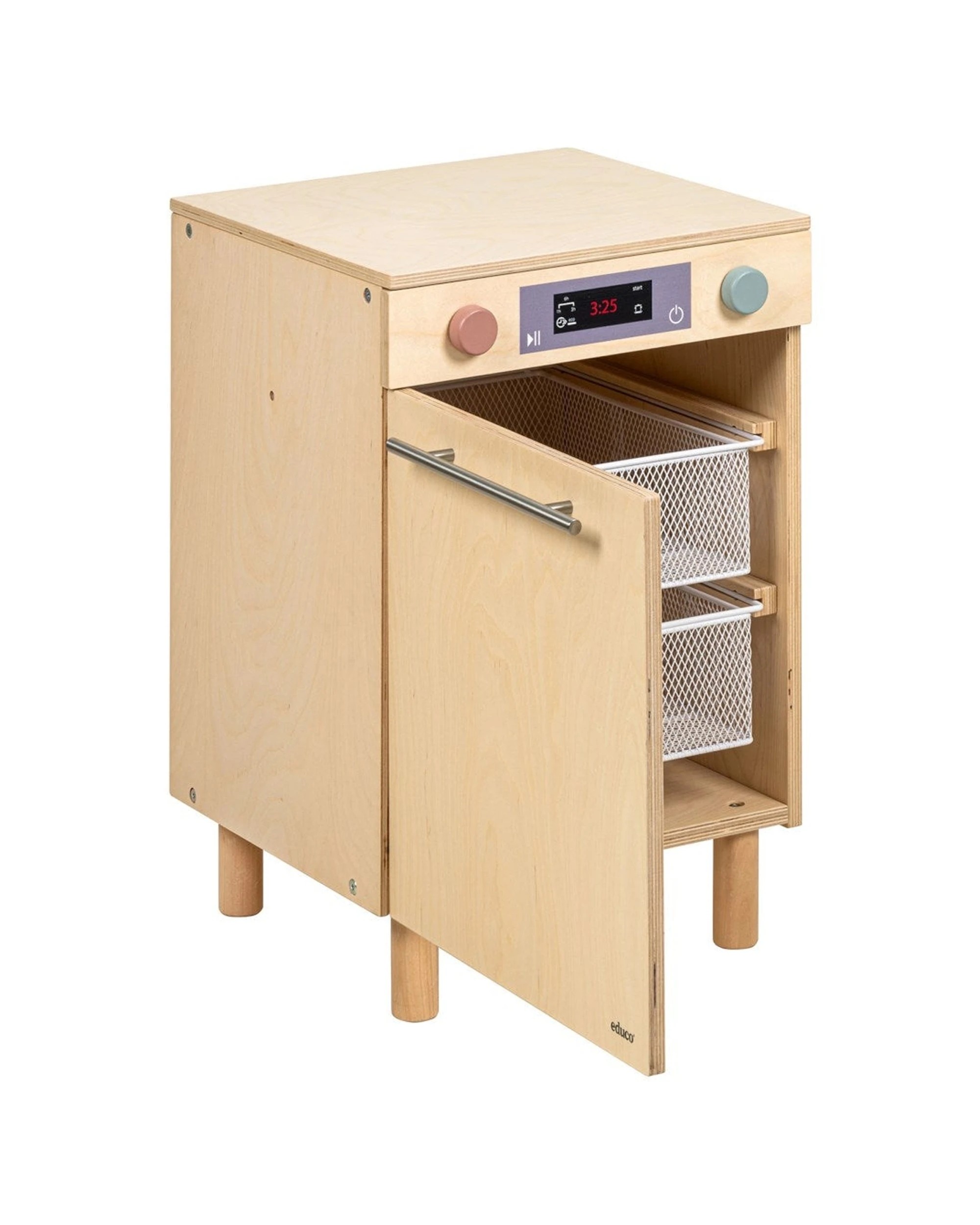 4 Educo Dishwasher Adjustable Height Pretend Kitchen Play - Natural, 4 of 6