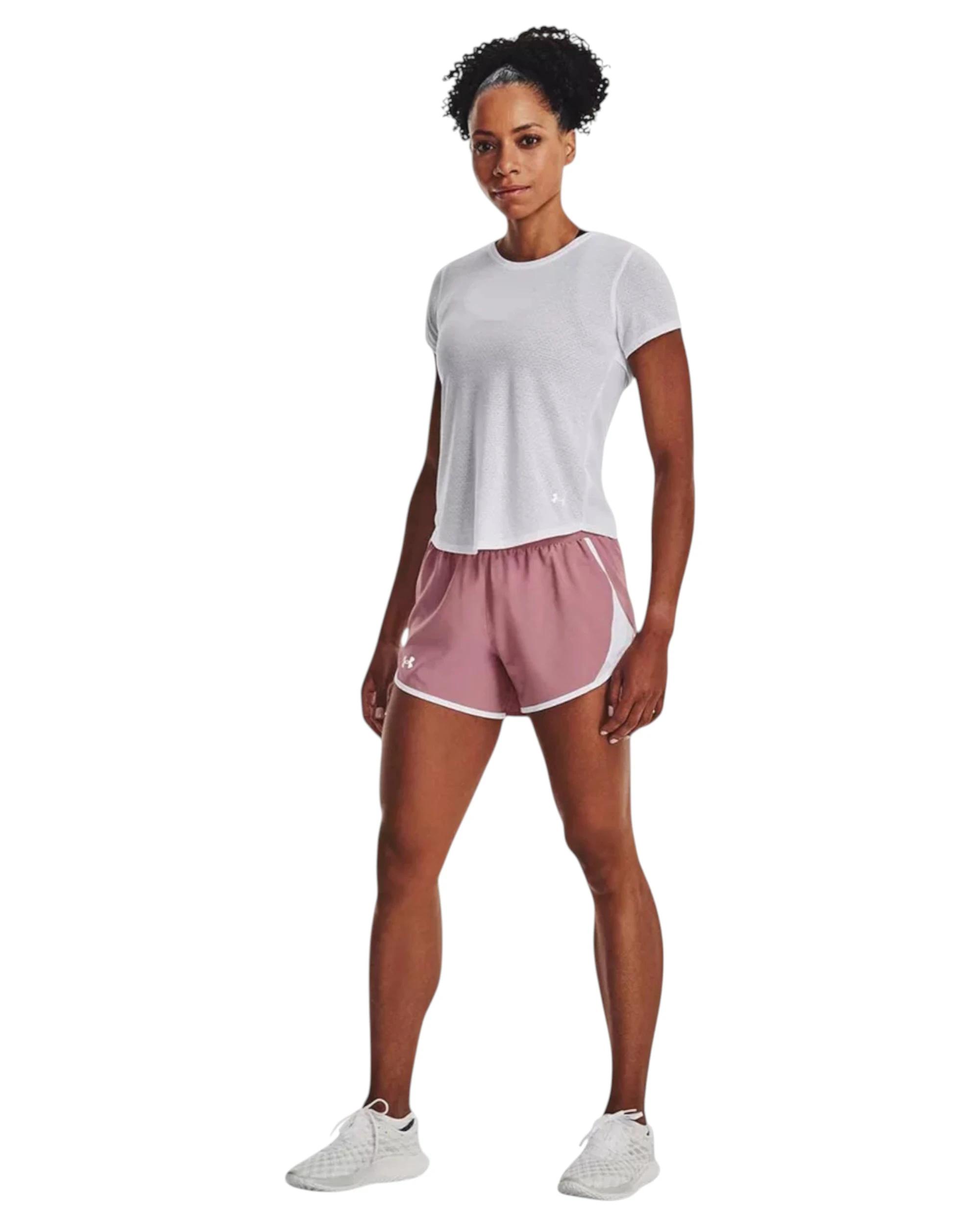 6 Under Armour 3 Pack Womens Pink/ White Fly-By 2.0 Shorts PINK, 6 of 6
