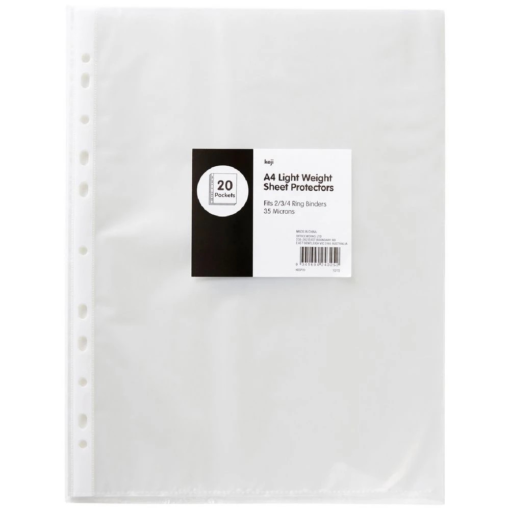 1 Keji Sheet Protector A4 Light Weight 20 Pack, 1 of 5