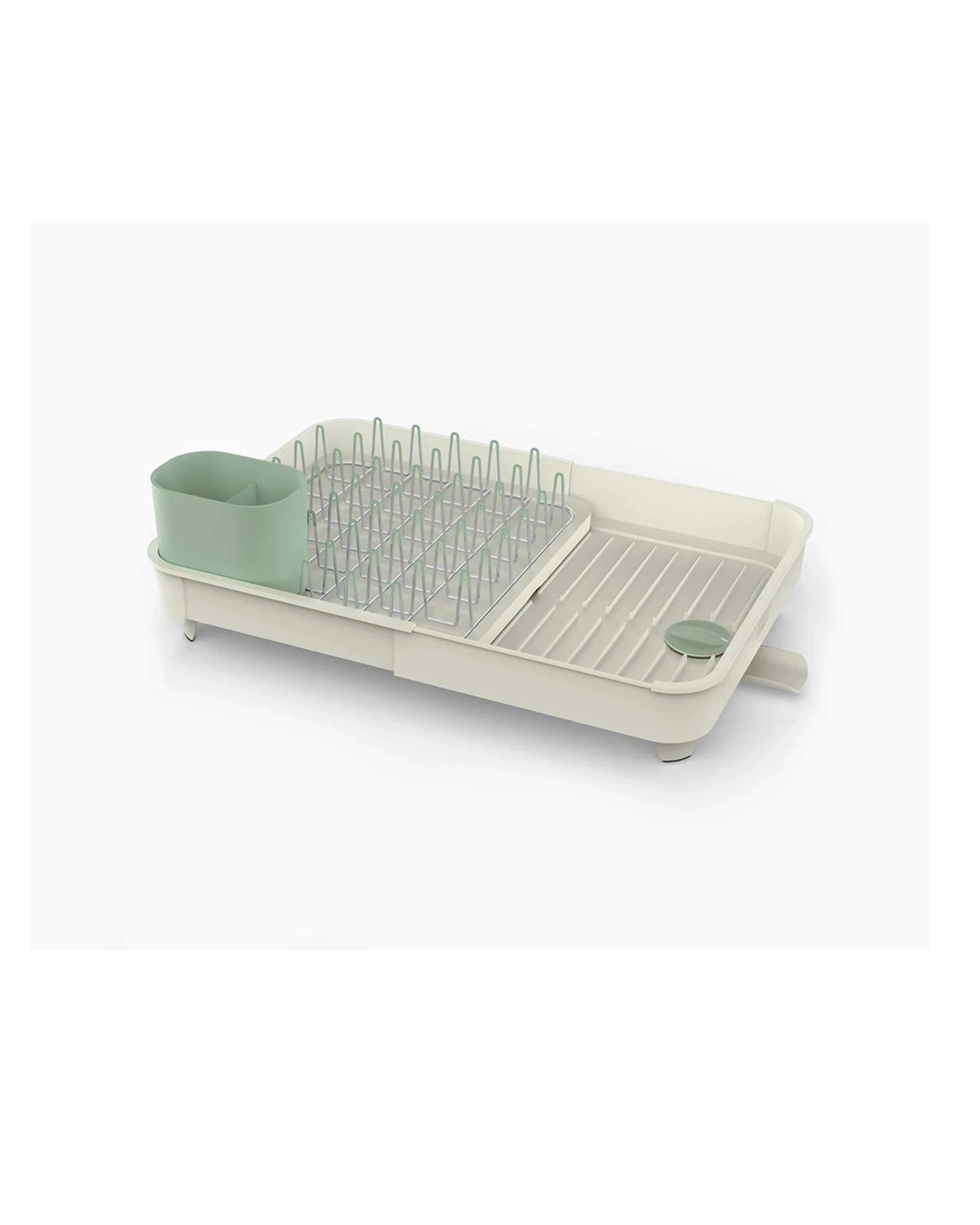 3 Joseph Joseph Extend Dish Rack 53cm With Plug And Movable Cutlery Drainer Light Stone Sage - Multi, 3 of 5