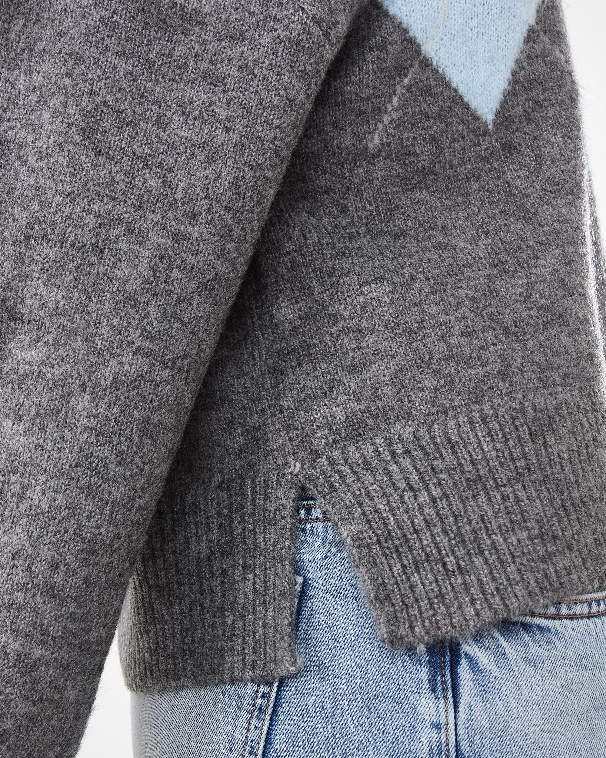 7 Jacquard Knit Jumper Grey Marle, 7 of 9