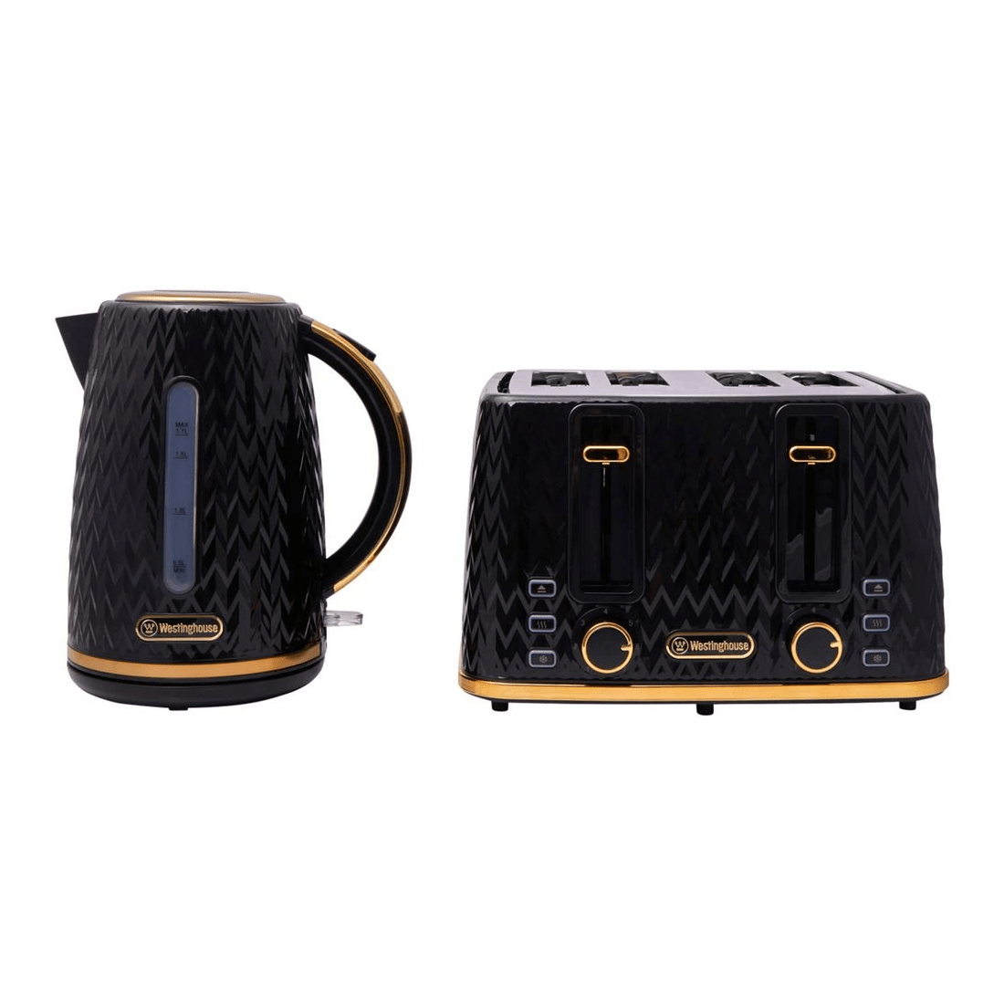 1 Westinghouse Kettle & Toaster Pack Black, 1 of 10