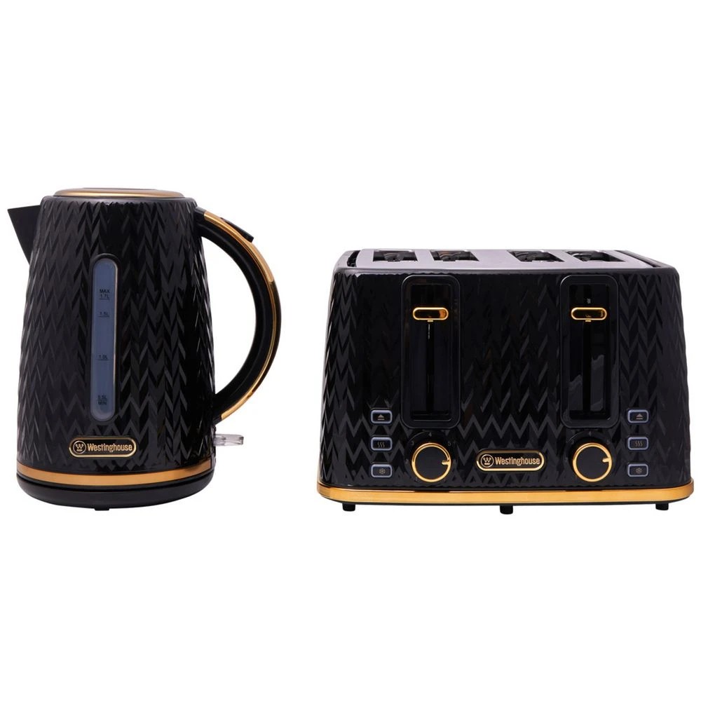 1 Westinghouse Kettle & Toaster Pack Black, 1 of 10