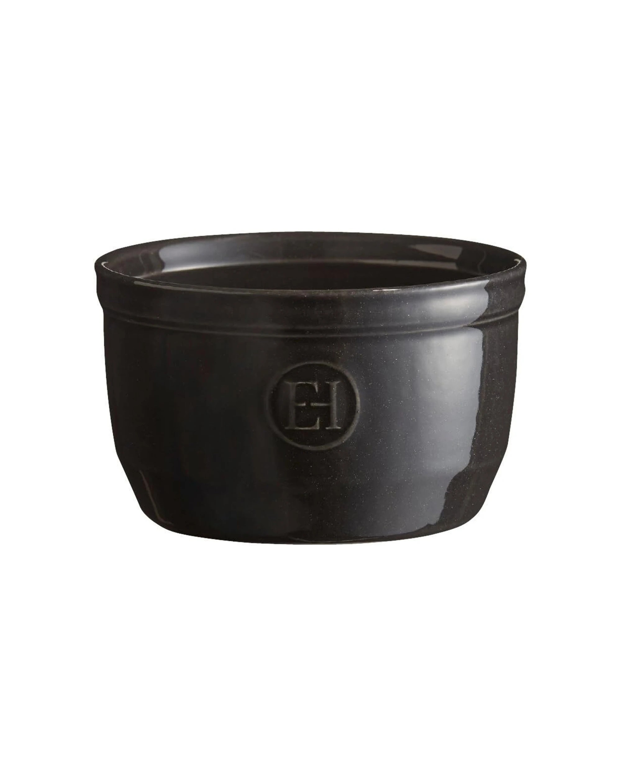2 Emile Henry 2pc Ceramic Ramekin Set Dessert Dish 10cm - Charcoal, 2 of 5