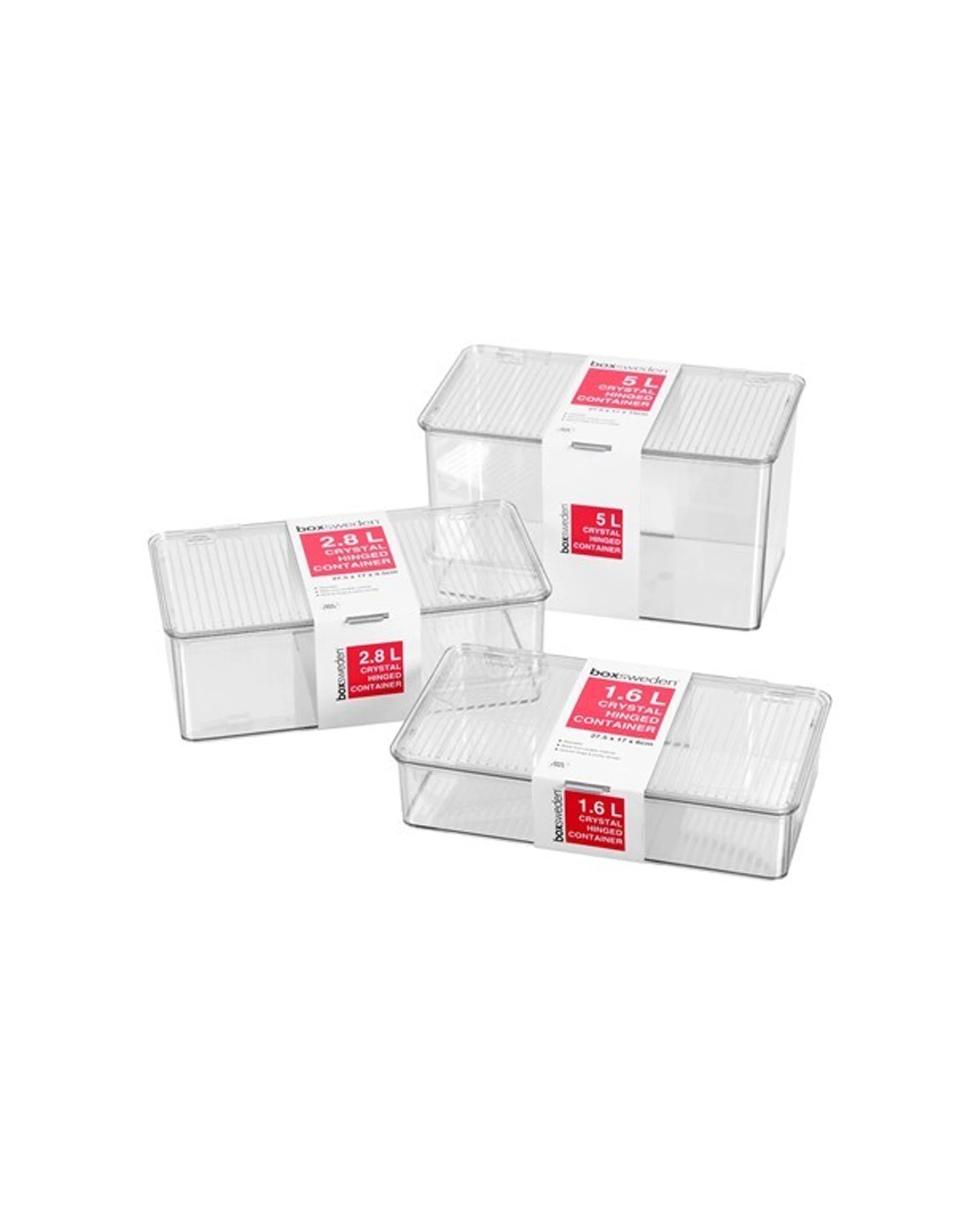 7 Boxsweden Crystal 5l Hinged Container 27.5cm Home Storage Box With Lid Included
 - Clear, 7 of 8