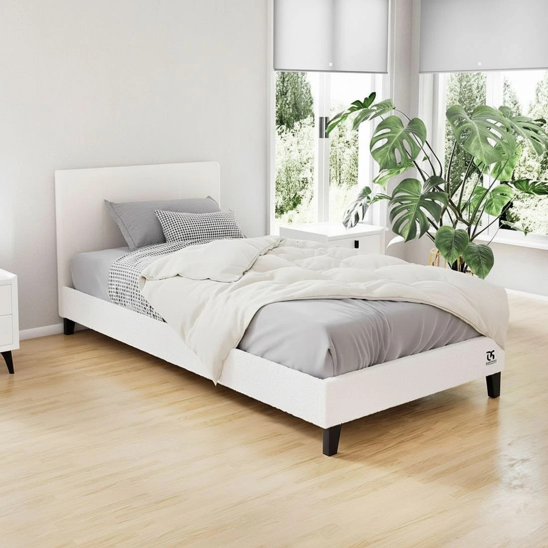 1 Artiss Bed Frame King Single Size - White, 1 of 7