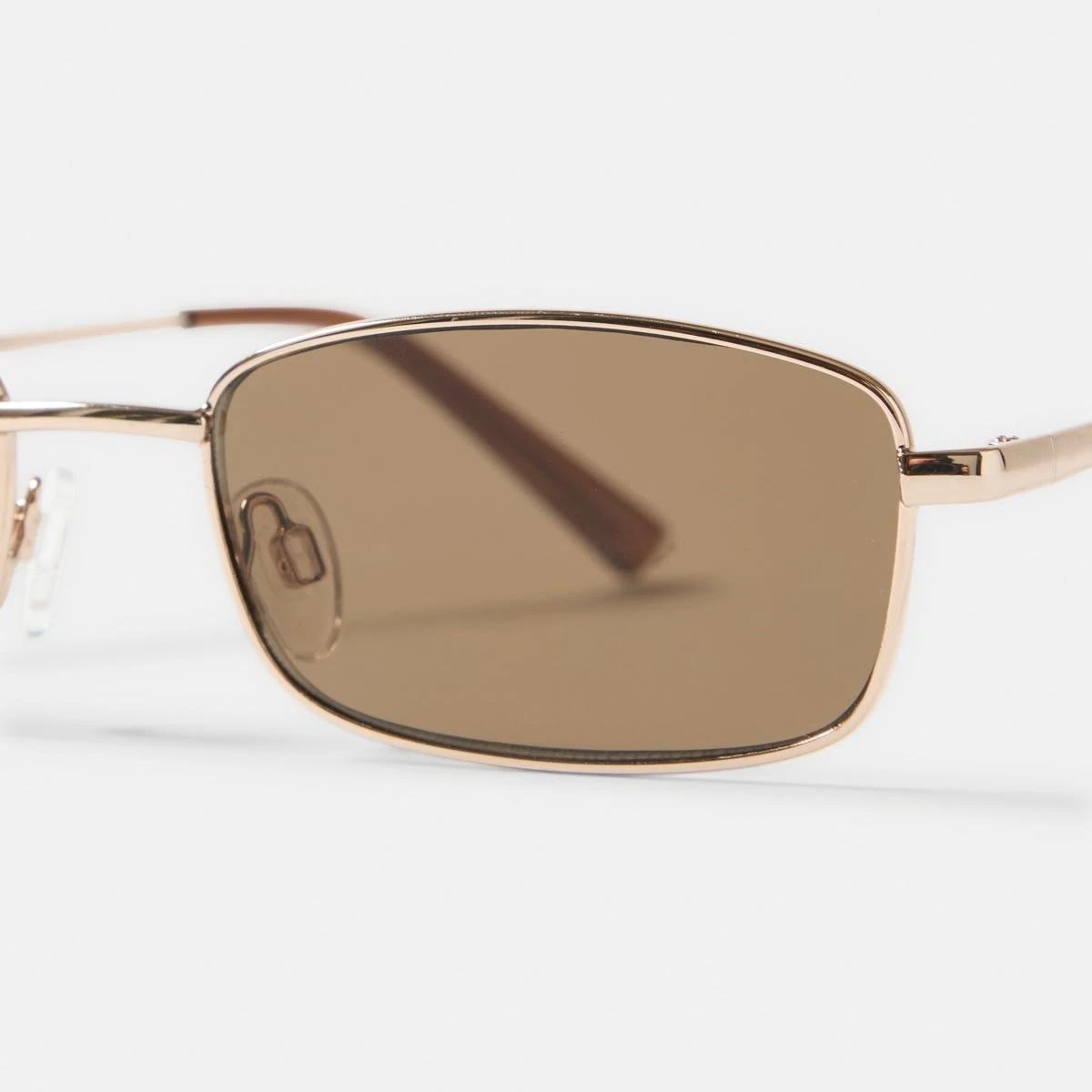 4 Rectangle Metal Sunglasses Gold, 4 of 6
