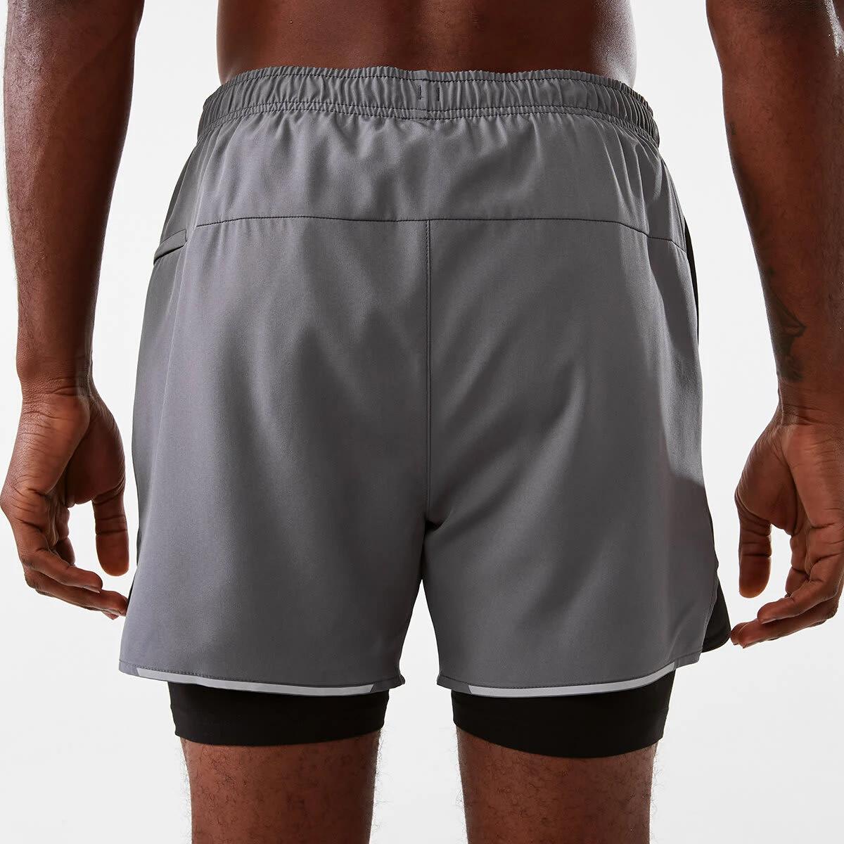 3 Active Mens Dual Layer Shorts QUIET SHADE, 3 of 7