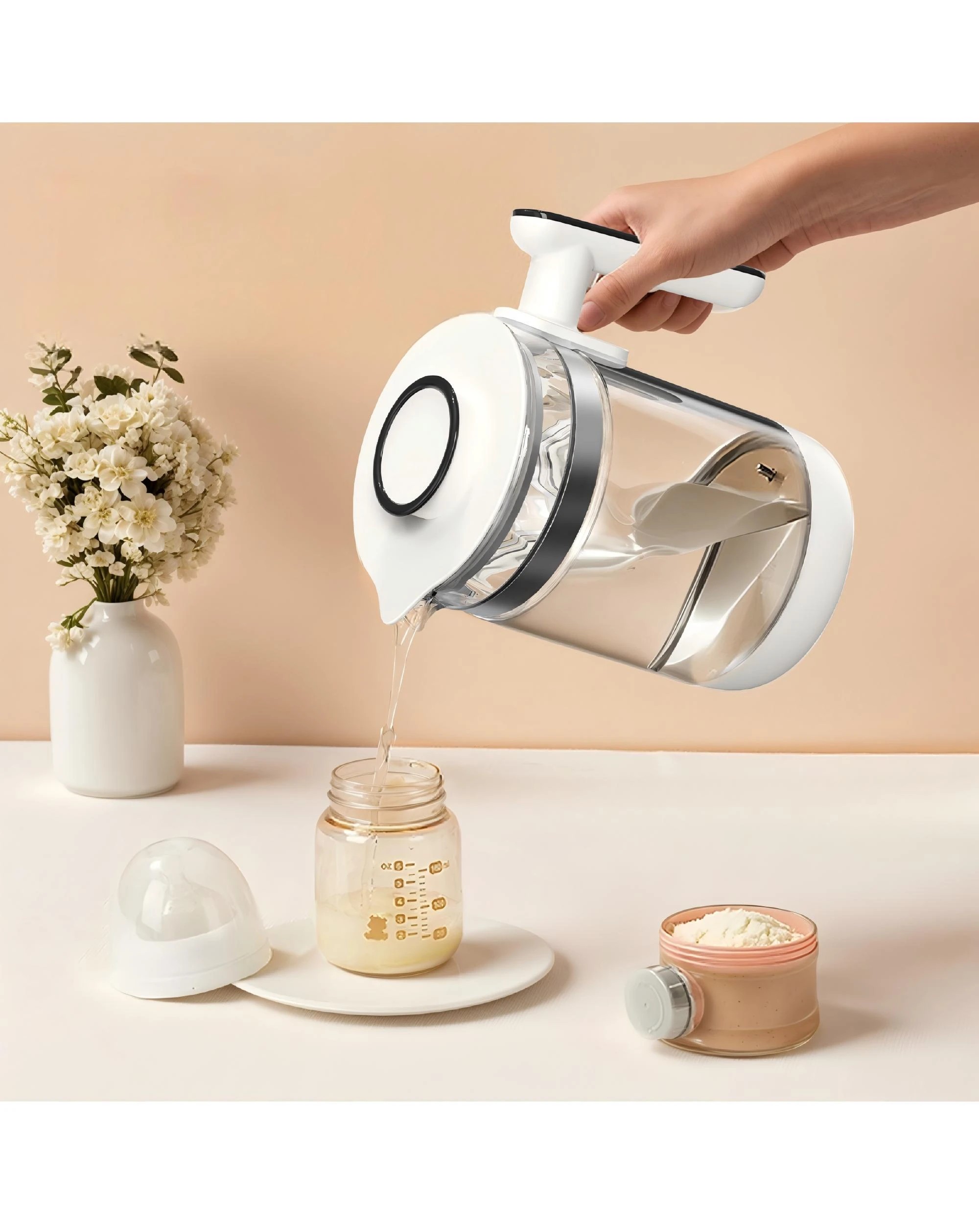 2 Advwin 10 In 1 Baby Water Kettle For Formula, Baby Bottle Warmer, Steamer& Dryer, Breastmilk Warmer Glass Water Boiler, 2 of 7