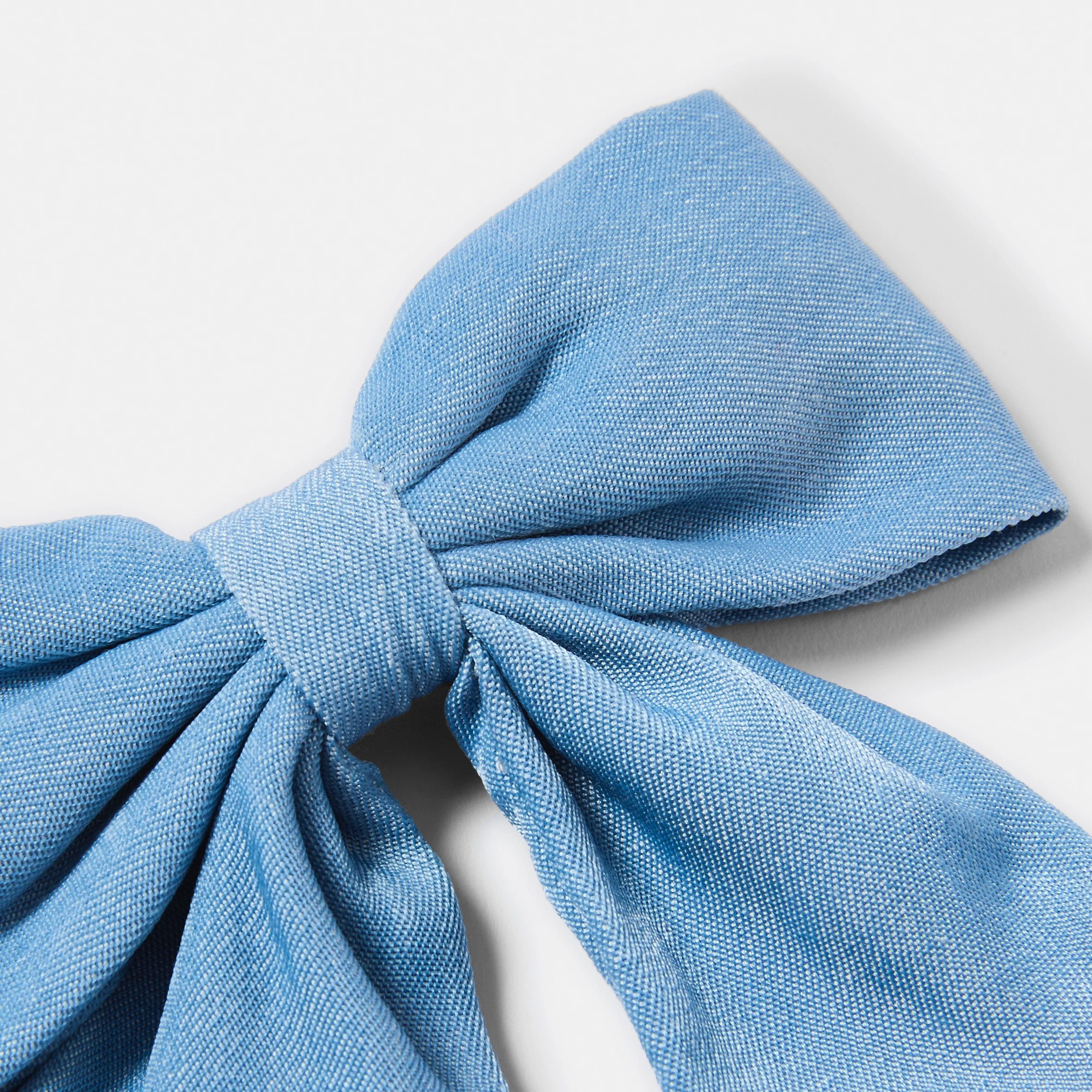 3 Blue Chambray Bow Hair Clip, 3 of 5