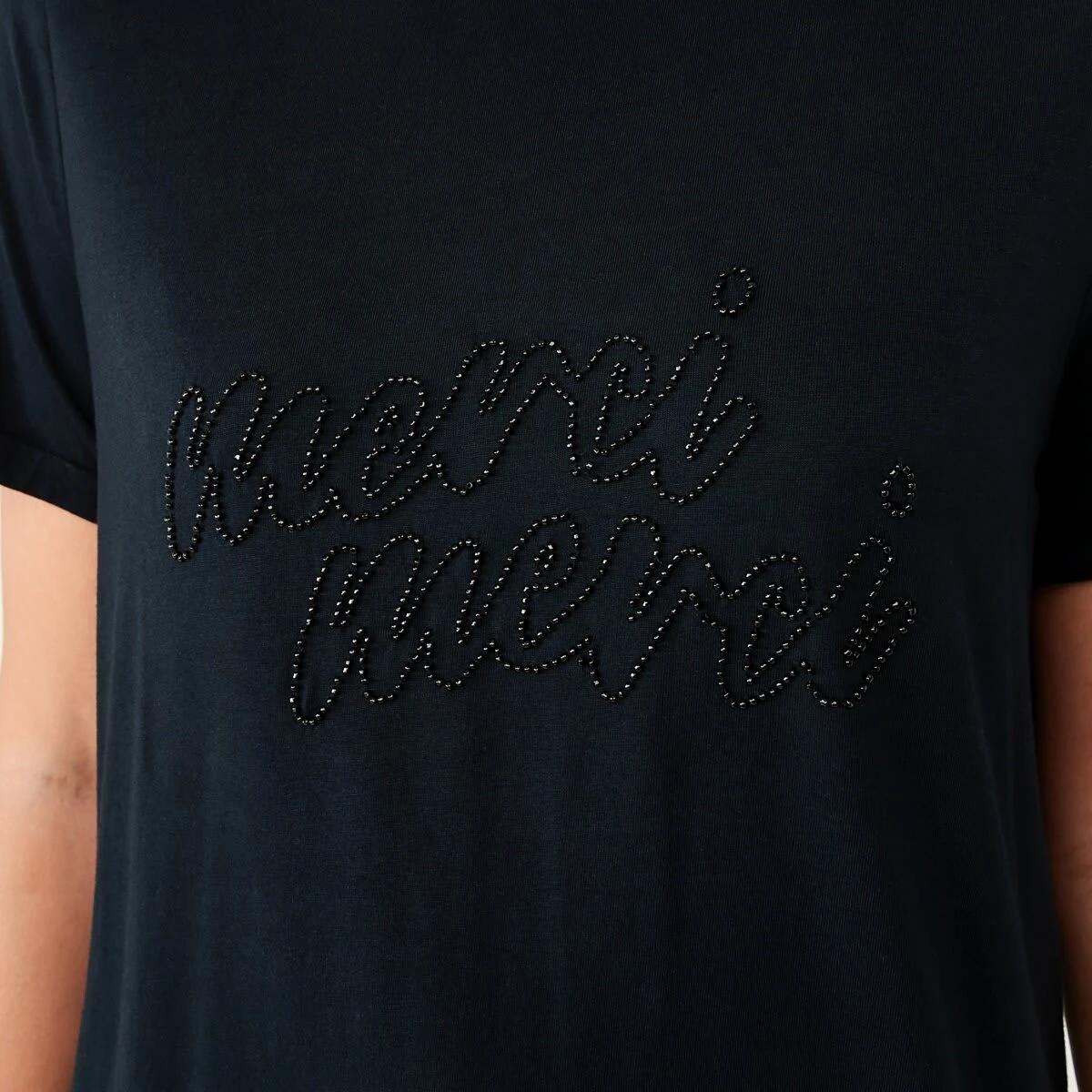 5 Short Sleeve Detailed Printed T-shirt MERCI BLACK, 5 of 6