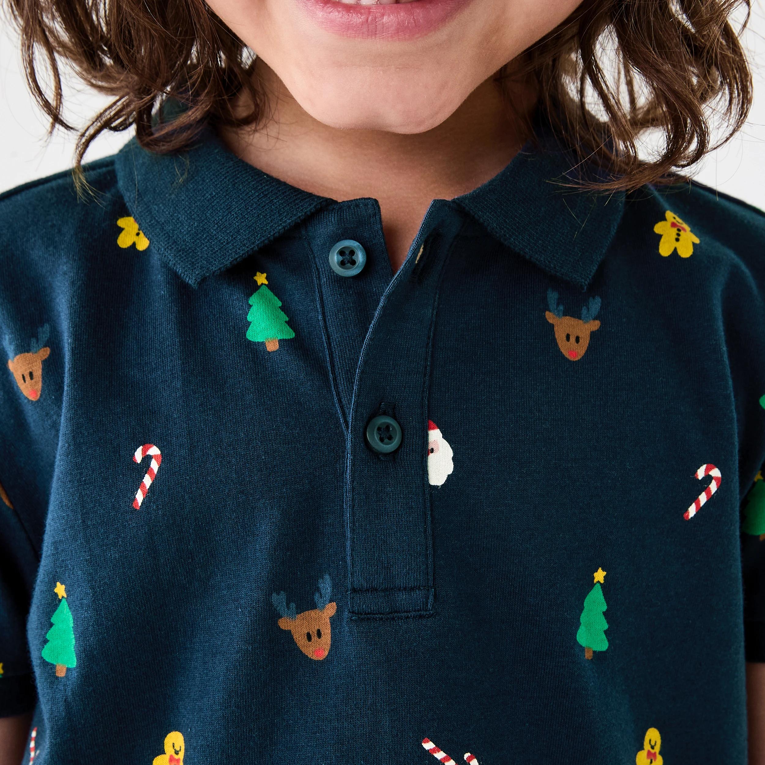 4 Christmas Polo T-shirt Nvy Xmas, 4 of 8