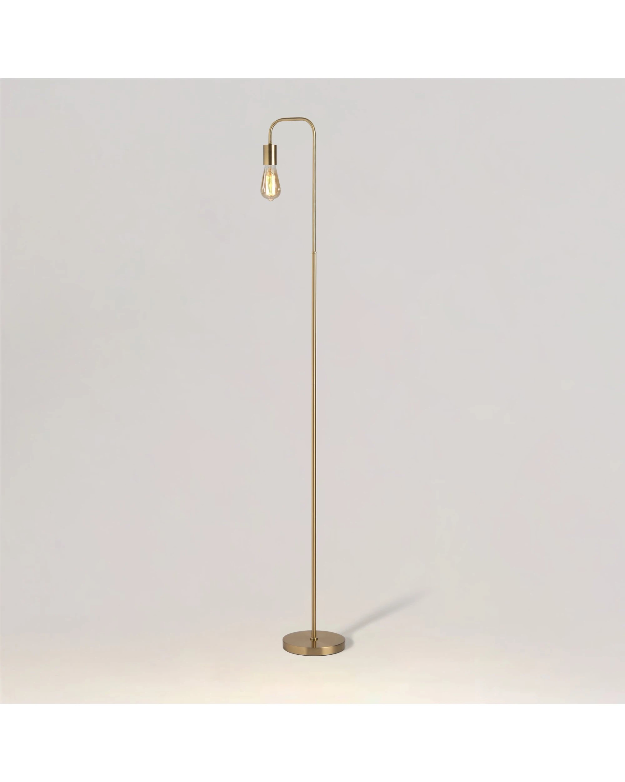 4 Sherwood Kara Industrial Style Metal Floor Lamp - Gold, 4 of 10