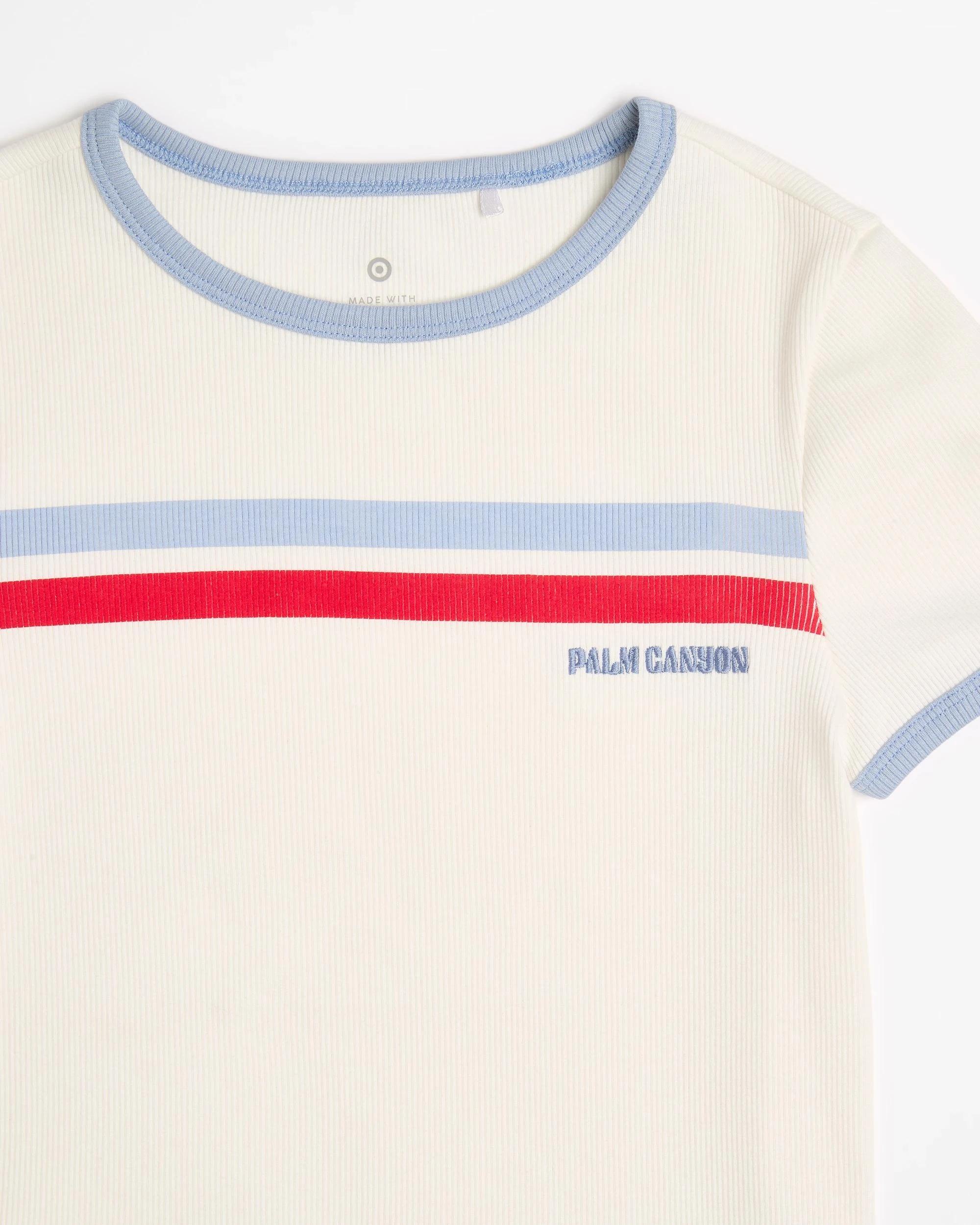 2 Target Australian Cotton Rib Ringer T-shirt WHITE PALM CANYON, 2 of 3