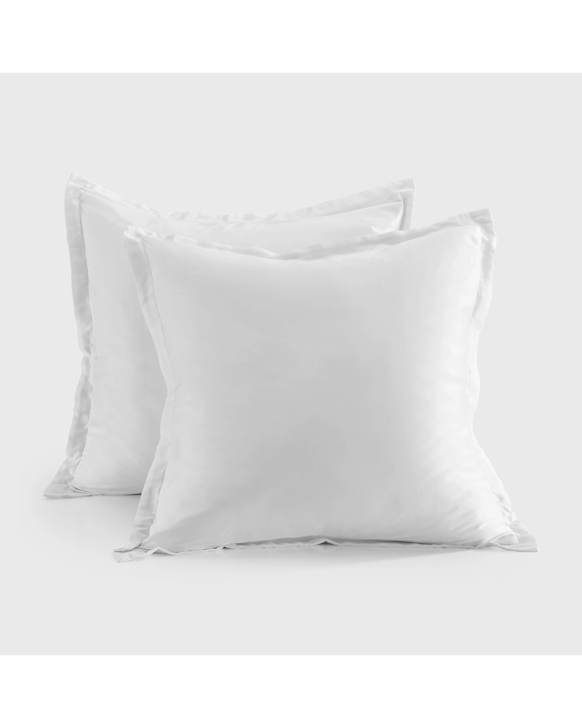 2 Natural Home 400TC 100% Bamboo Sateen Tailored European Pillowcase Twin Pack - White, 2 of 5