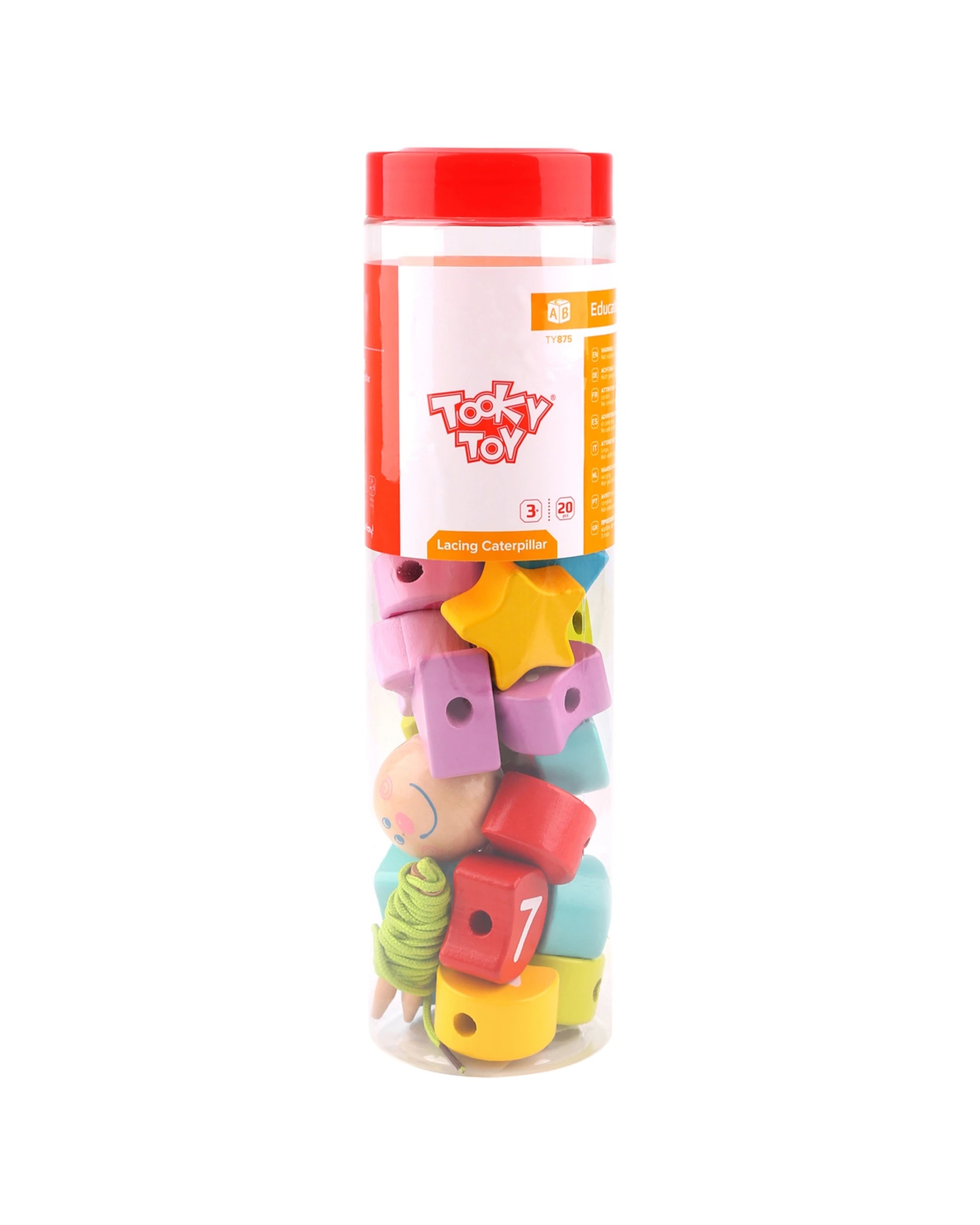 2 Tooky Toy Lacing Blocks Caterpillar Educational Kids Childrens Learning Toy - Multi, 2 of 2
