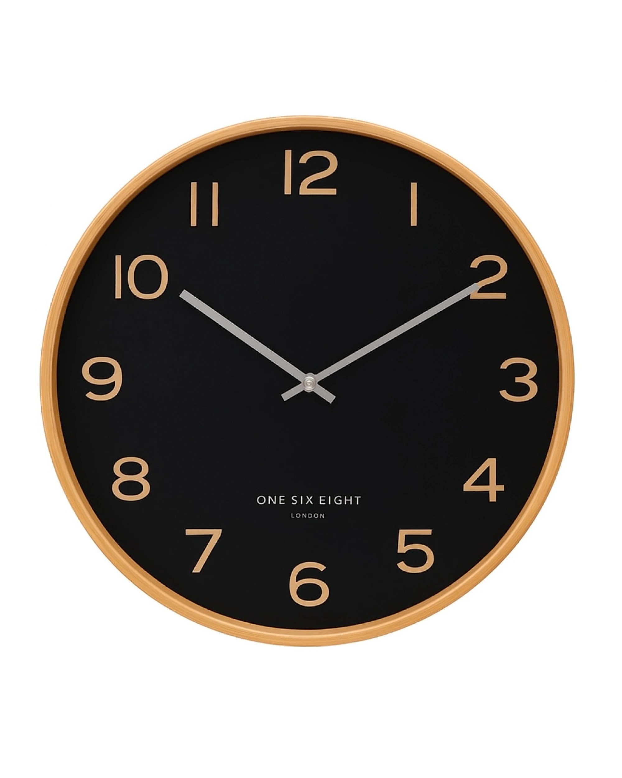 1 One Six Eight London Wallace Silent Wall Clock - 53cm - Black, 1 of 3