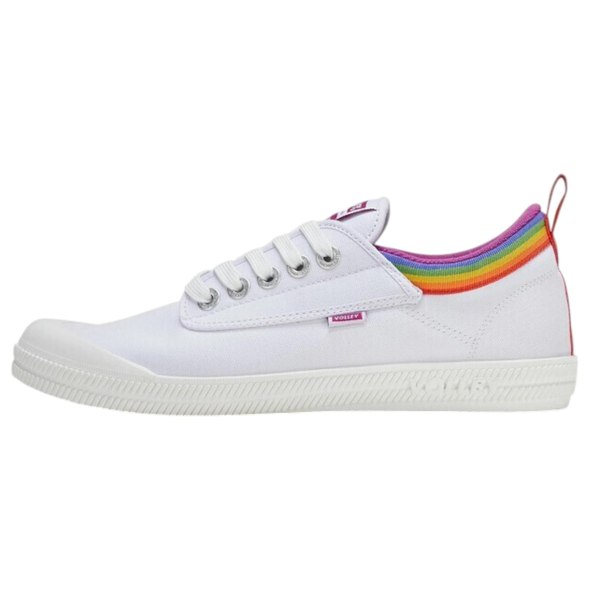 4 Volley Pride International s Casual Mens Womens White Rainbow Lgbt Shoes RAINBOW, 4 of 5