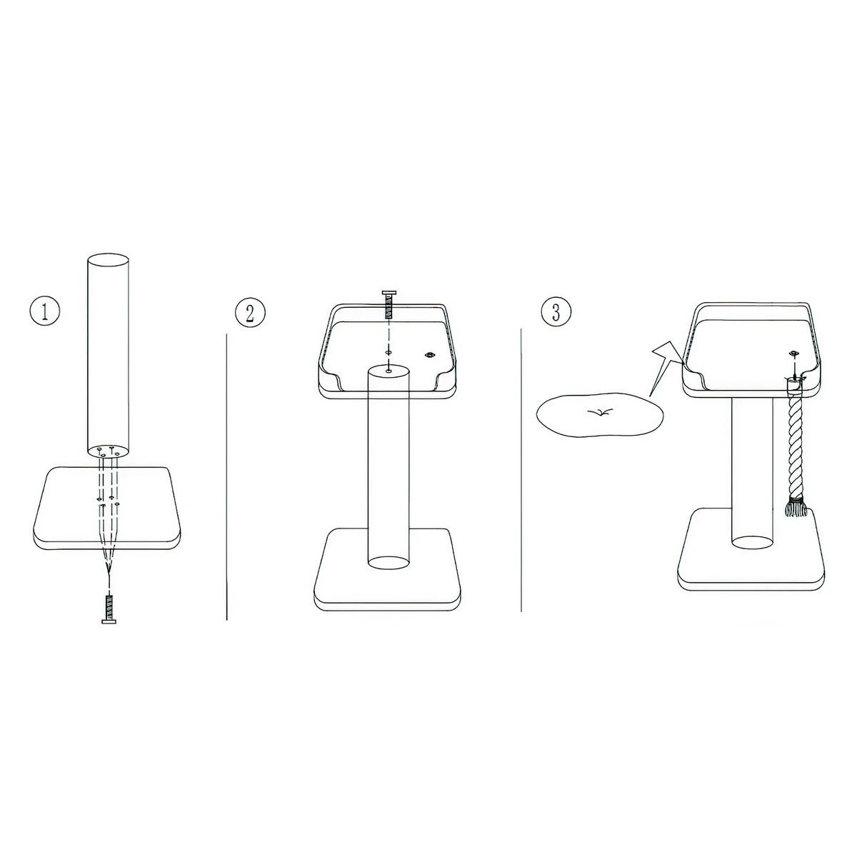 3 Pet Scene Cat Scratching Post Perch Bed Kitten Climbing Tower, 3 of 4