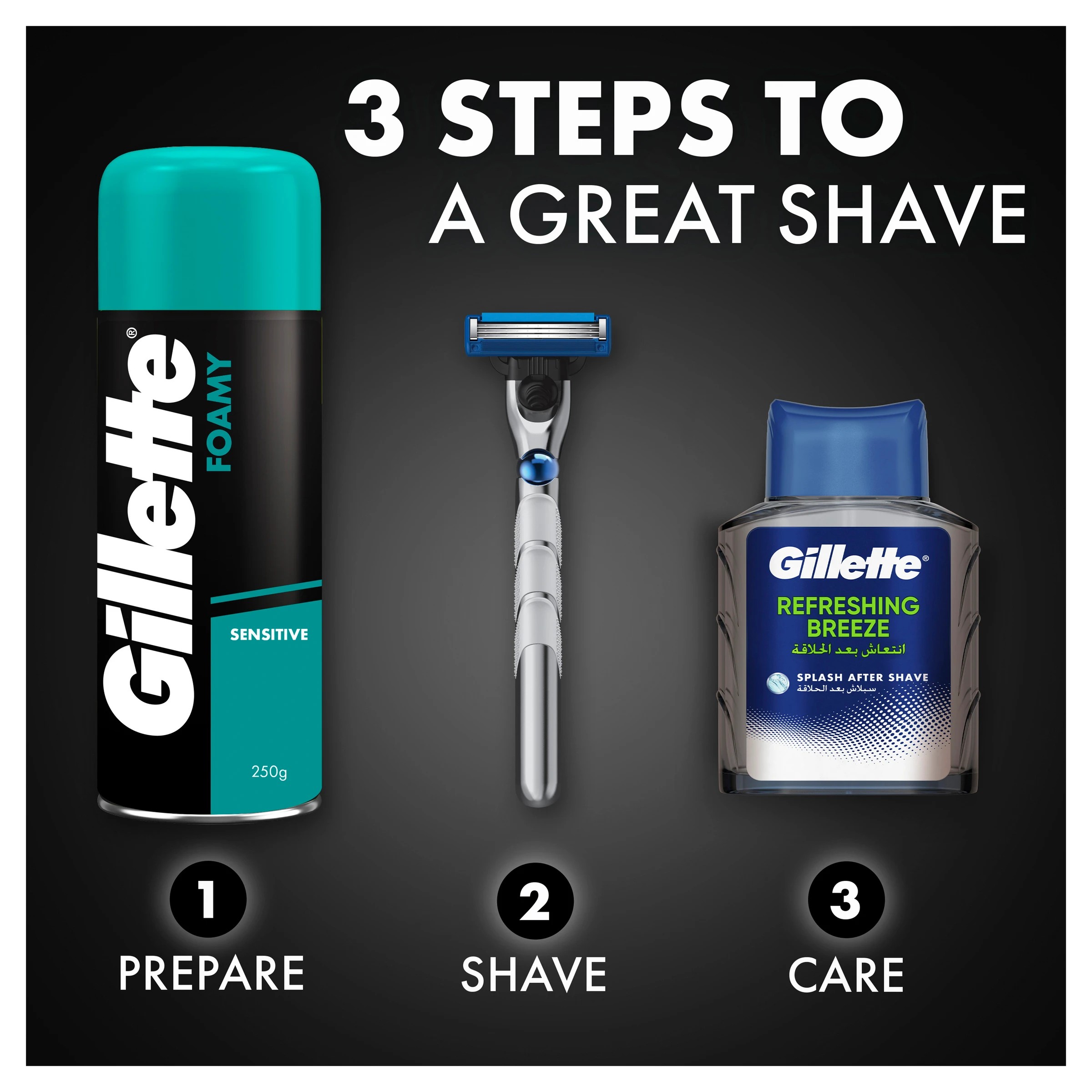 8 Gillette Shave Foam Sensitive Skin Value Pack 333g, 8 of 8