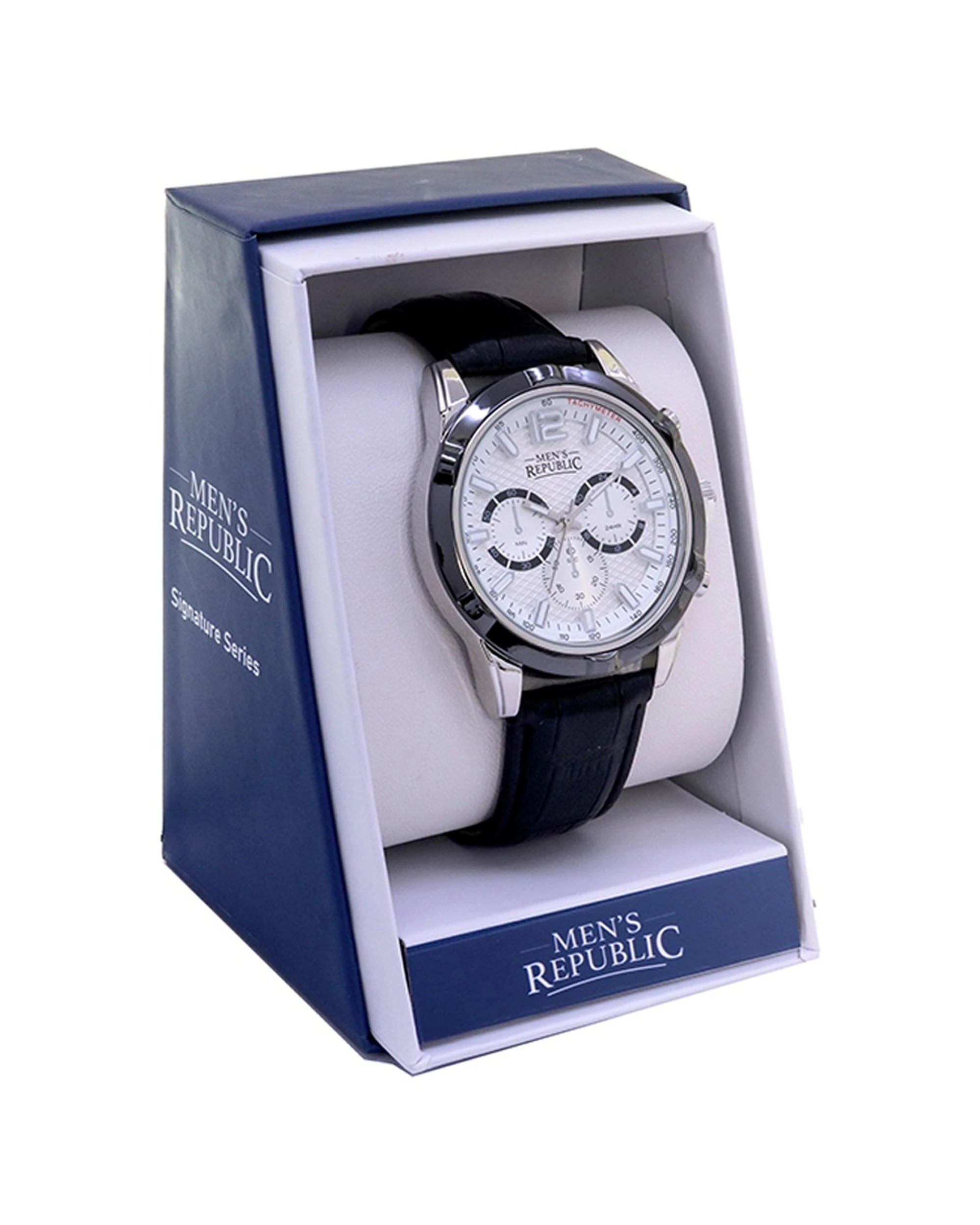 2 Men's Republic Watch Limited Series Leather Alloy Signature Series For Men 4.4cm - Silver, 2 of 3