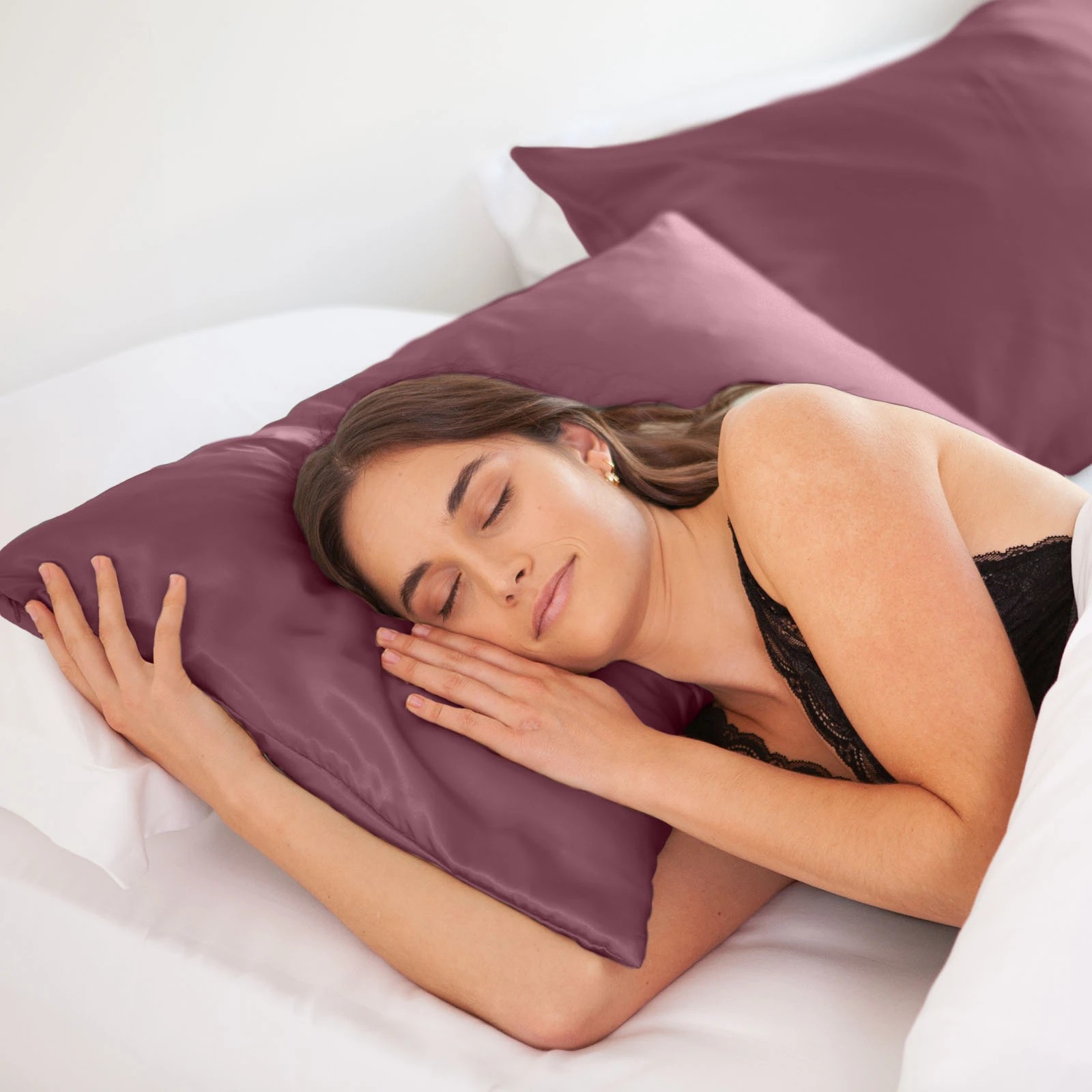 4 Royal Comfort Mulberry Silk Hypoallergenic Pillowcase Twin Pack - Red, 4 of 10