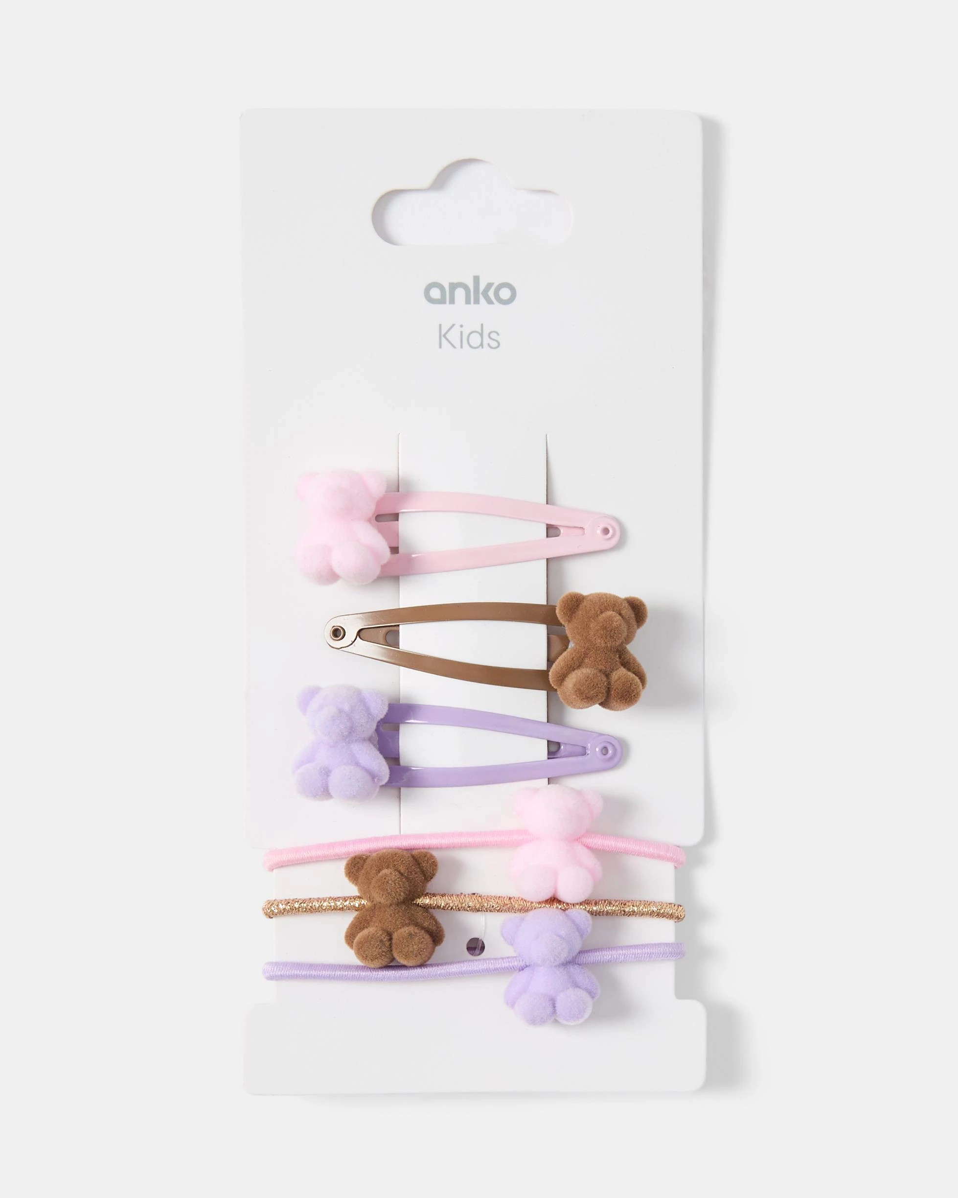3 Bears Hair Set - Brown, Pink and Purple, 3 of 3
