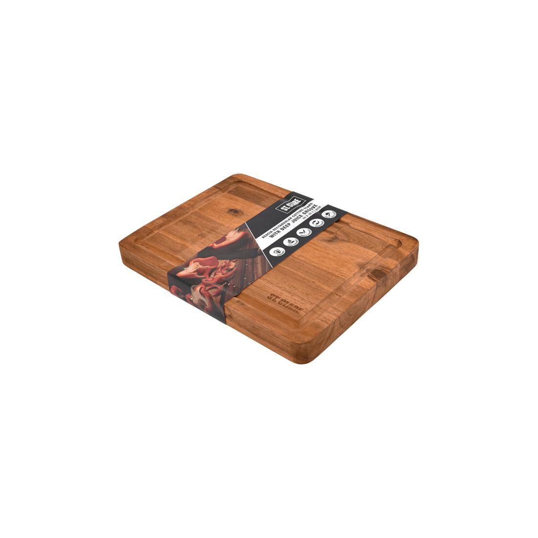 1 Classica St Clare Acacia Reversible Cutting Board 40x30x3.8cm Juice Curve
 - Plain, 1 of 5