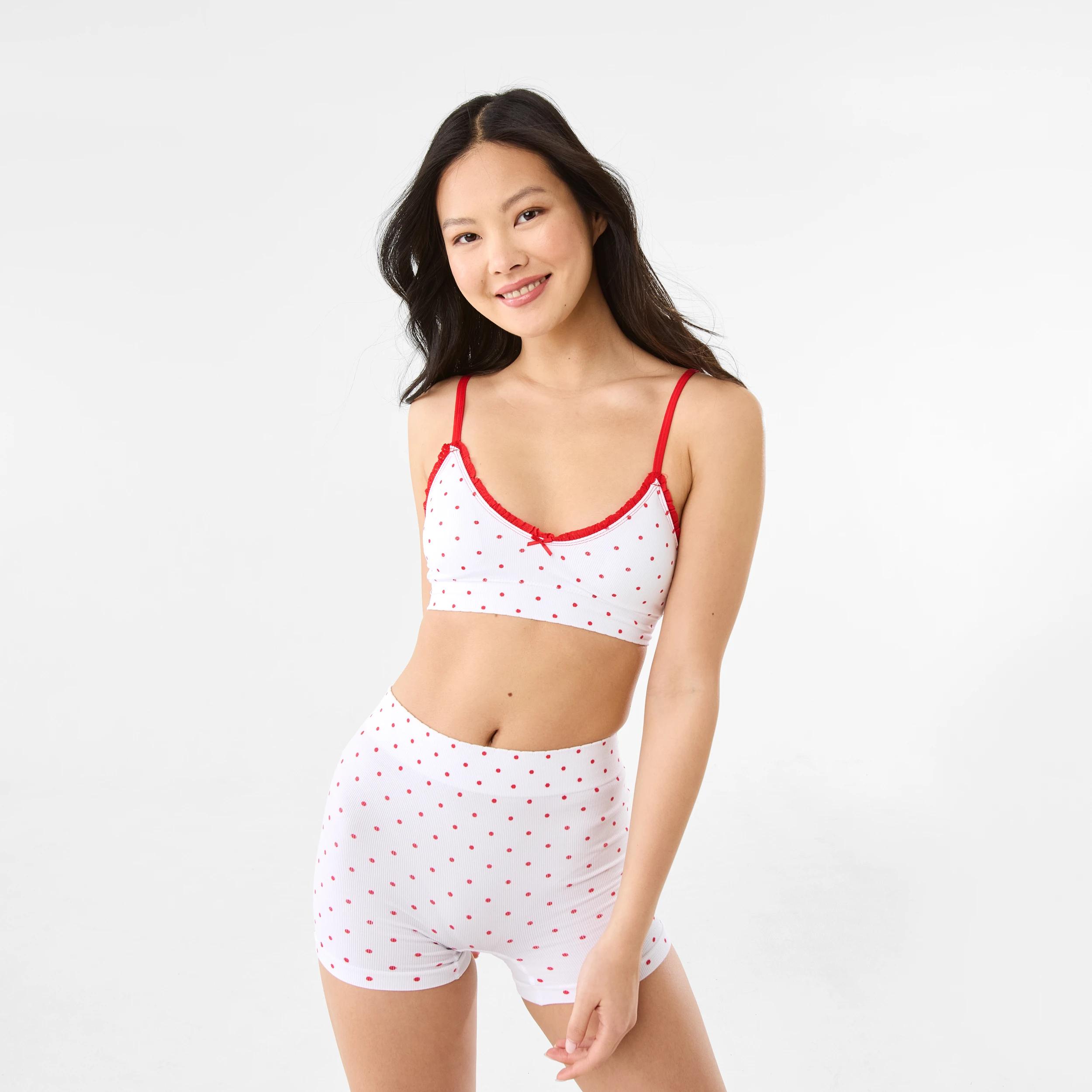7 3 Pack Seamfree Rib Boyleg Shorties MA CHERIE, POLKA DOT, STRAWBERRY, 7 of 7