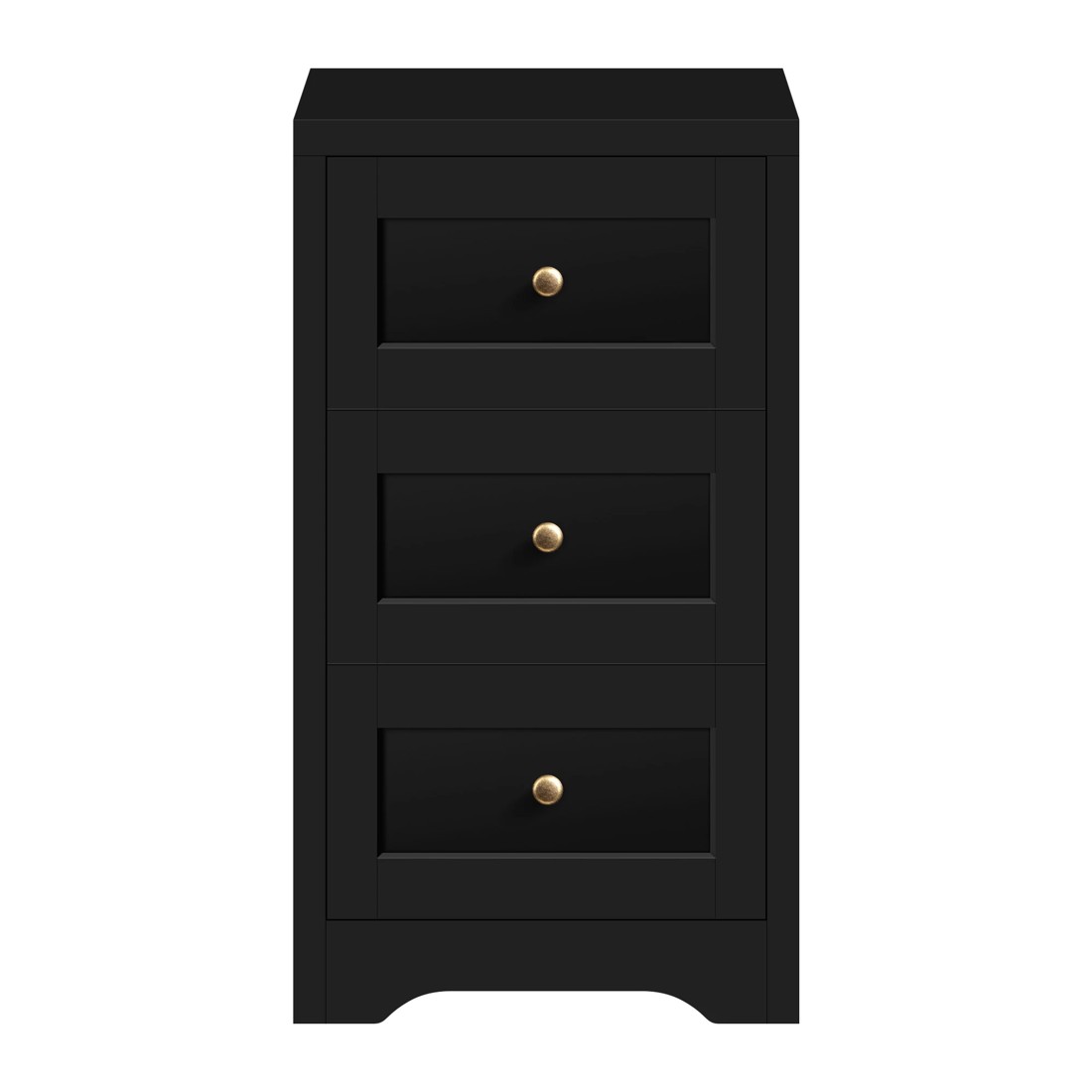 5 Alfordson Bedside Table Hamptons Storage Nightstand Side End Cabinet - Black, 5 of 10