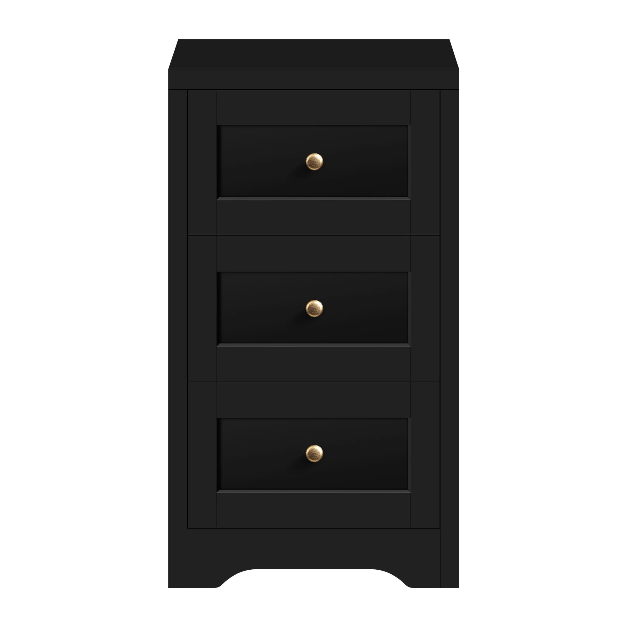 5 Alfordson Bedside Table Hamptons Storage Nightstand Side End Cabinet - Black, 5 of 10