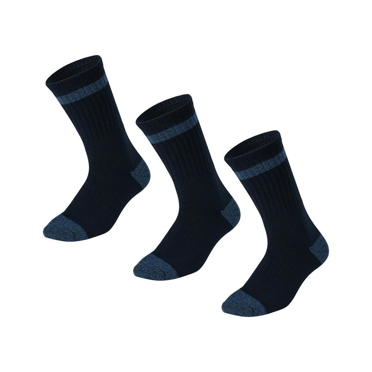1 3 Pack Heavy Duty Work Socks NAVY BLUE TRIM, 1 of 3