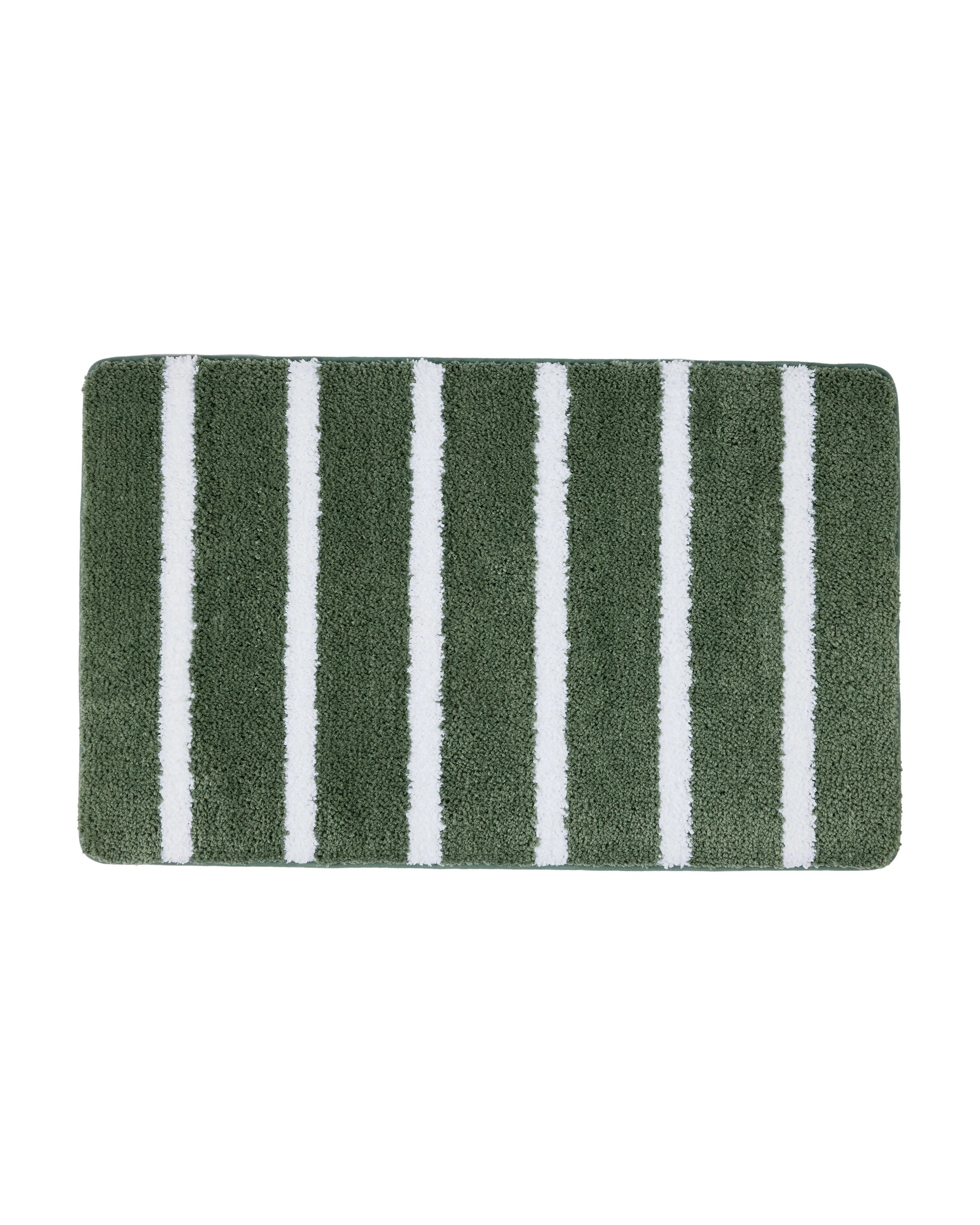 1 Memory Foam Bath Mat - Green Stripe