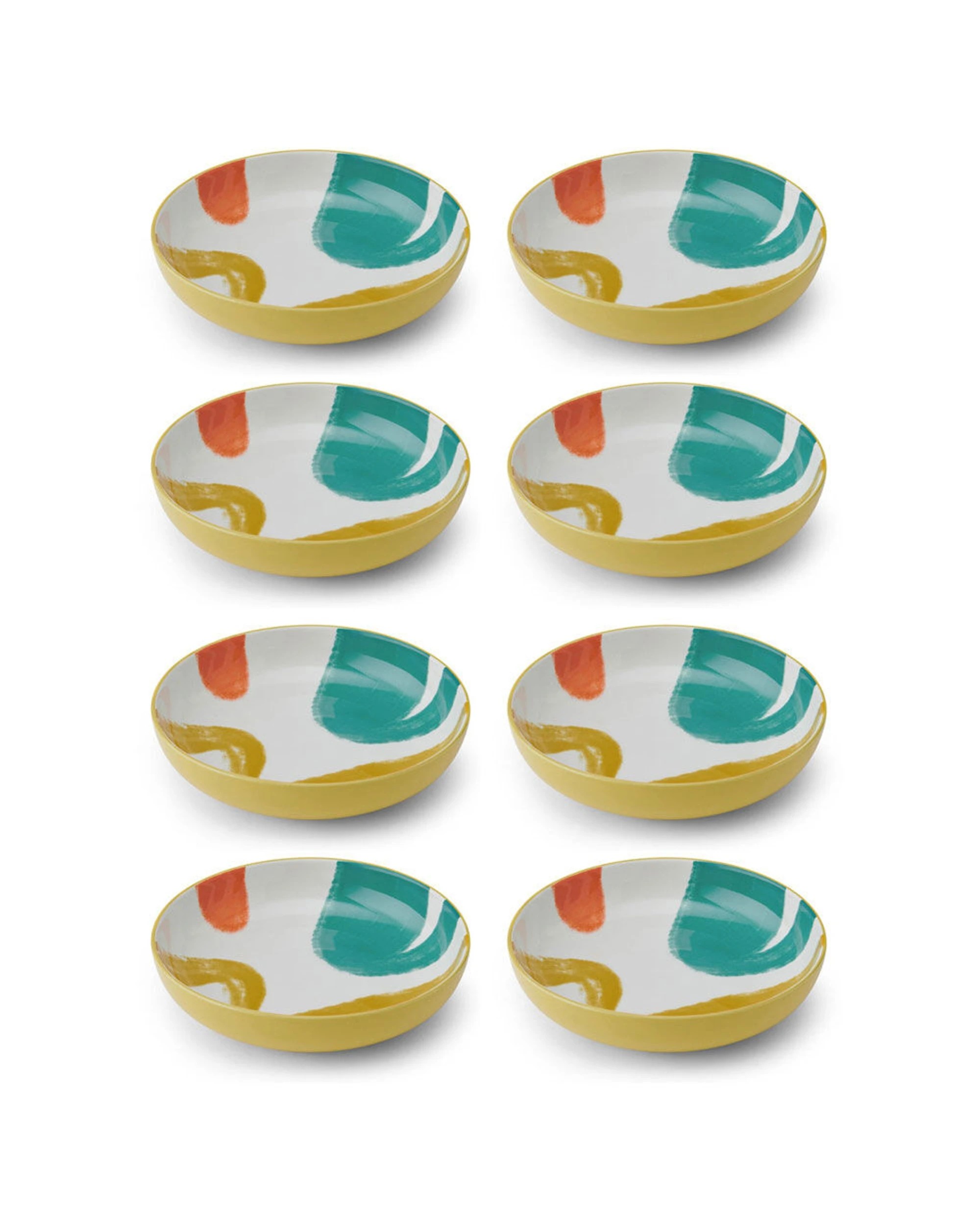 1 Mikasa 8PK Abstract Ceramic Bowl Round Dinnerware Stoneware 21cm - Multi, 1 of 8