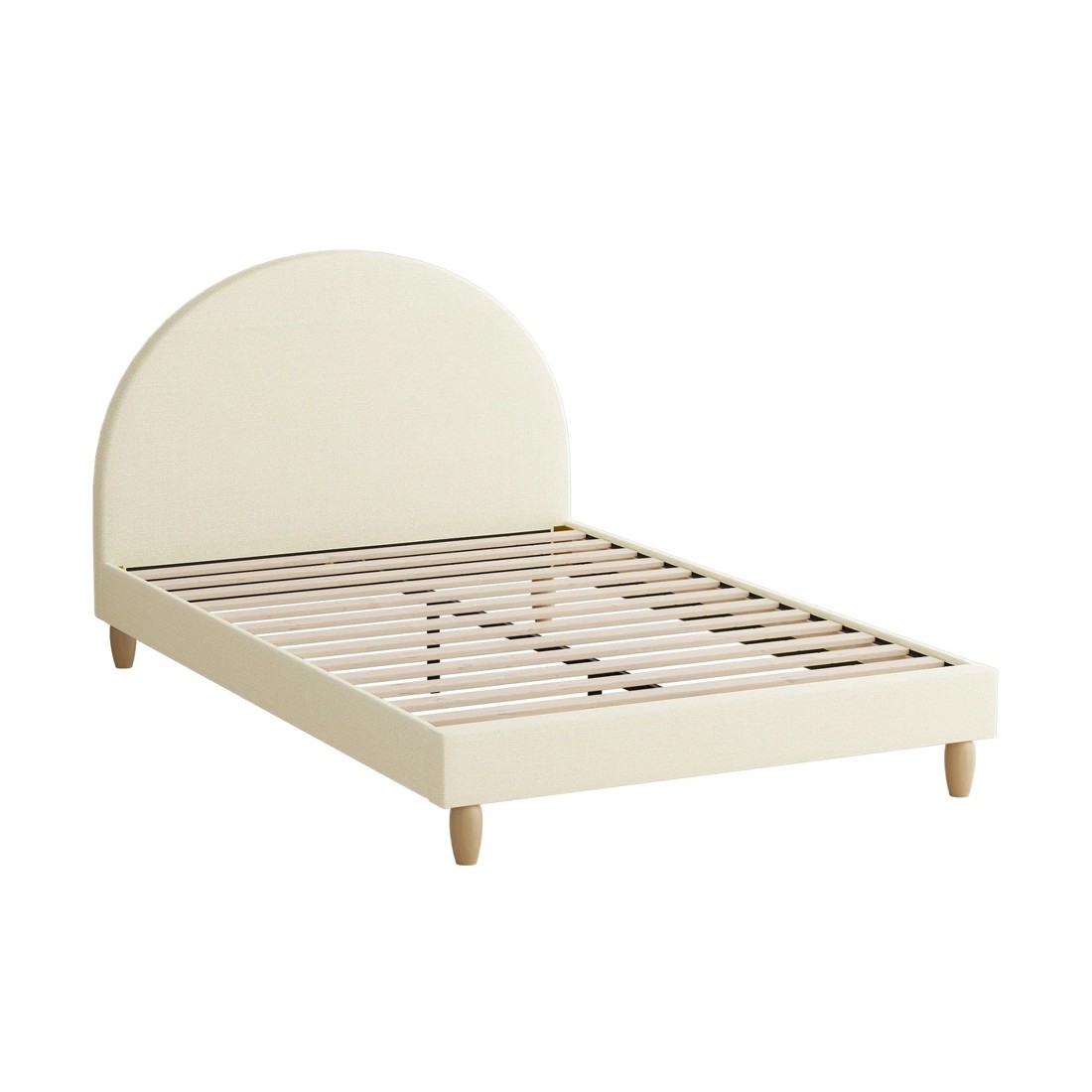 7 Oikiture Double Bed Frame Arched Beds Platform
 - Beige, 7 of 10