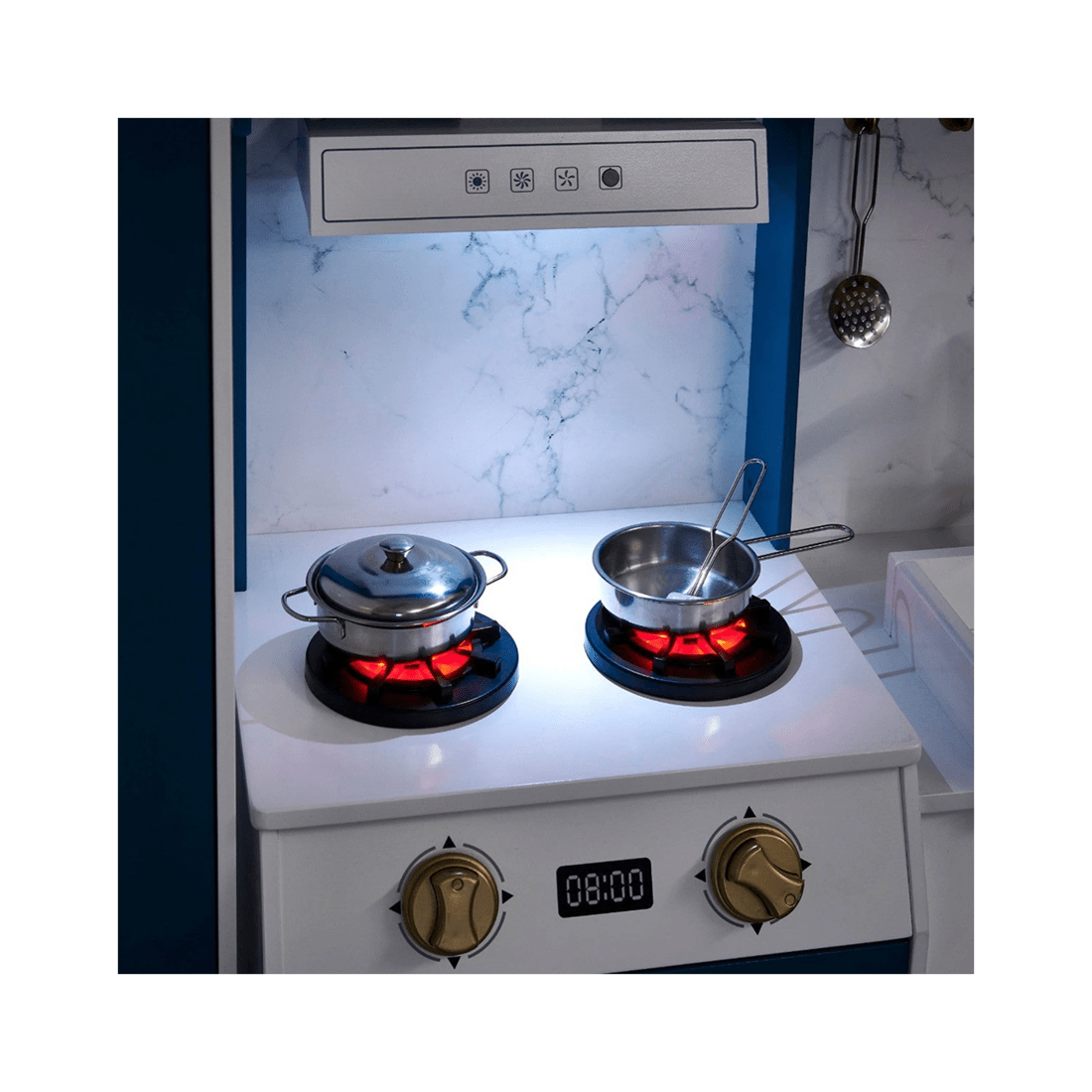 3 Plum Play Au Bakehouse Wooden Play Kitchen With Fridge And Utensils Set
 - Blue, 3 of 9