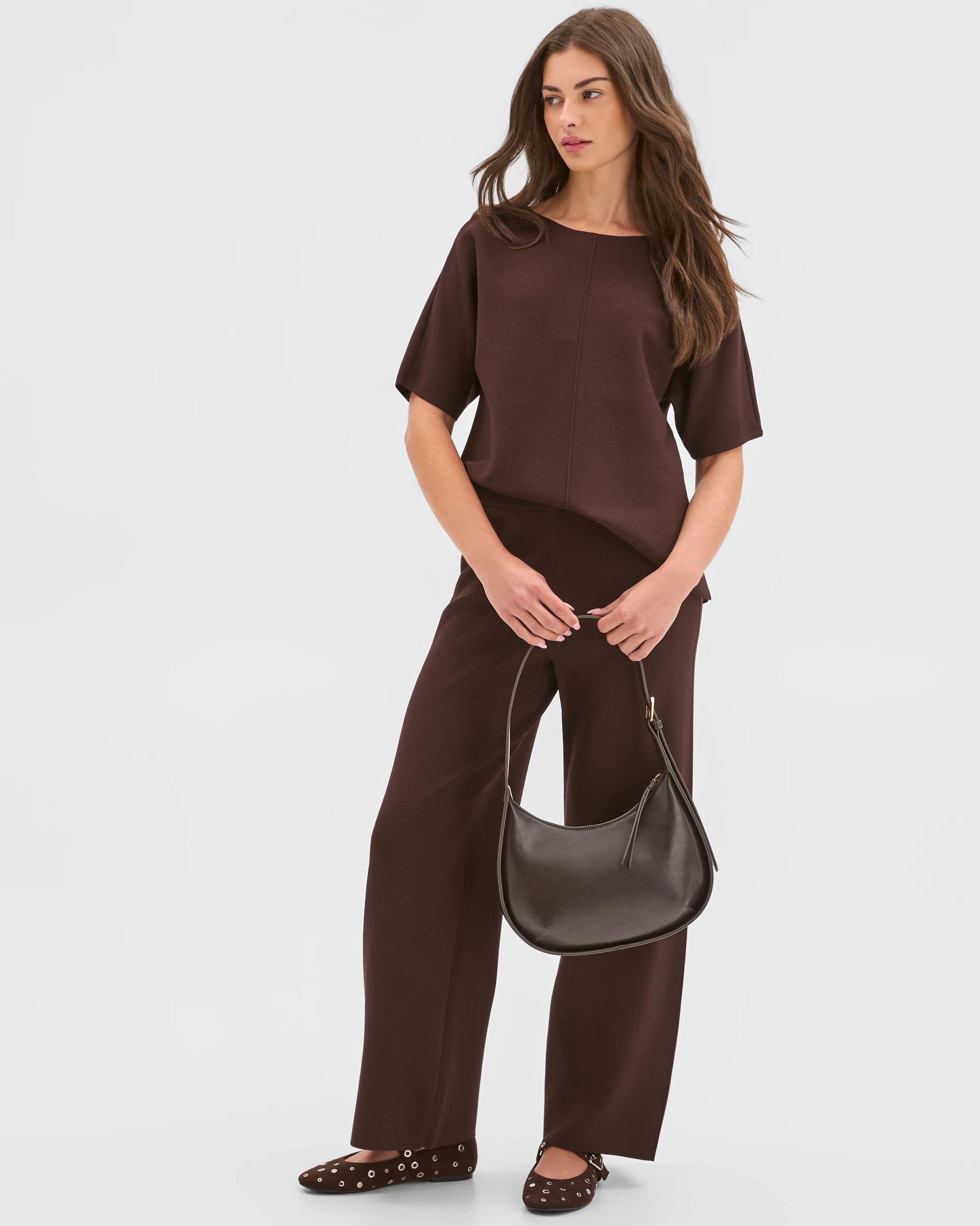 1 Target Petites Petites Crepe Knit Pants ESPRESSO, 1 of 5