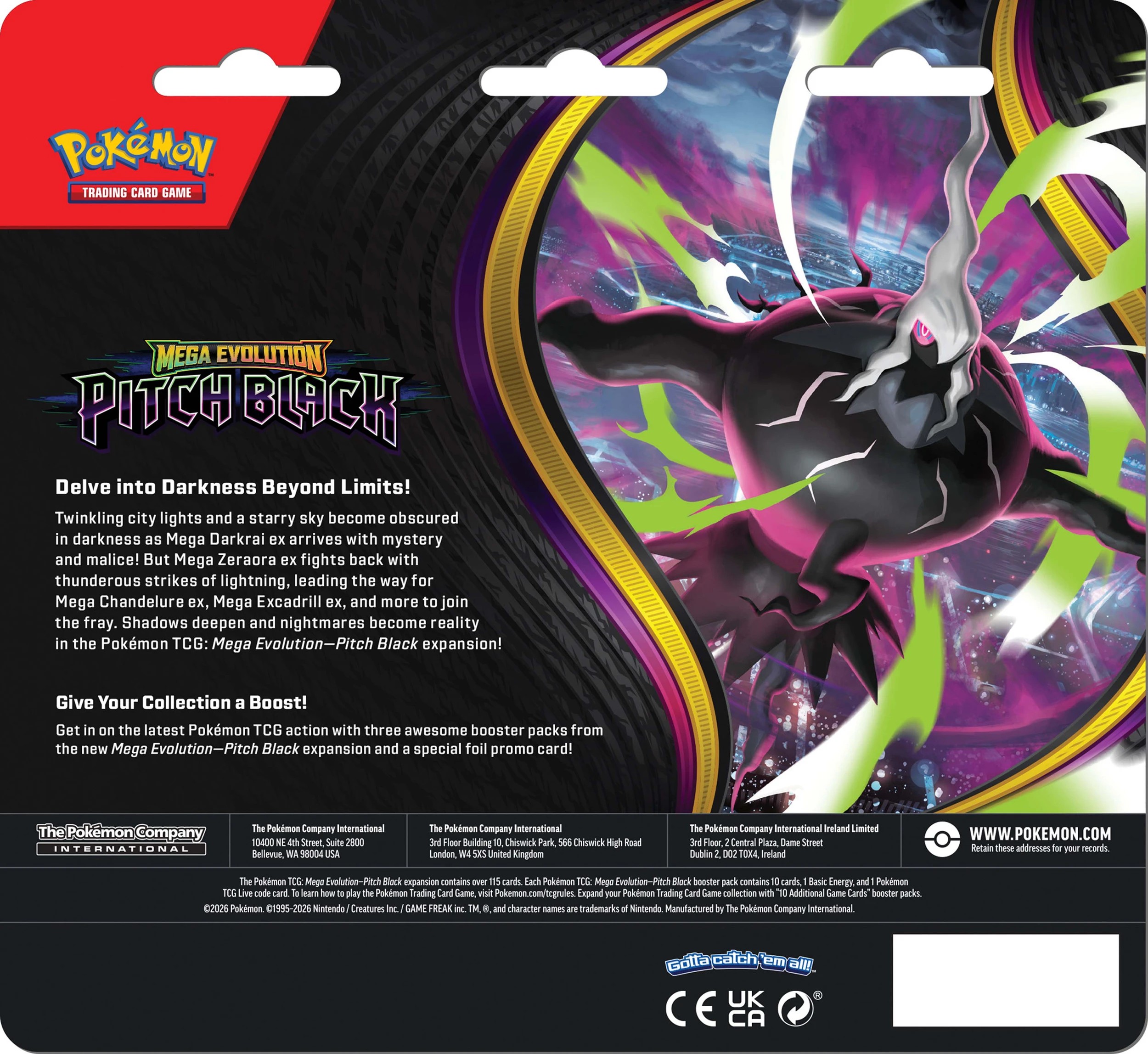 2 Pokemon Trading Card Game: Mega Evolution Pitch Black 3-Booster Blister, 2 of 2