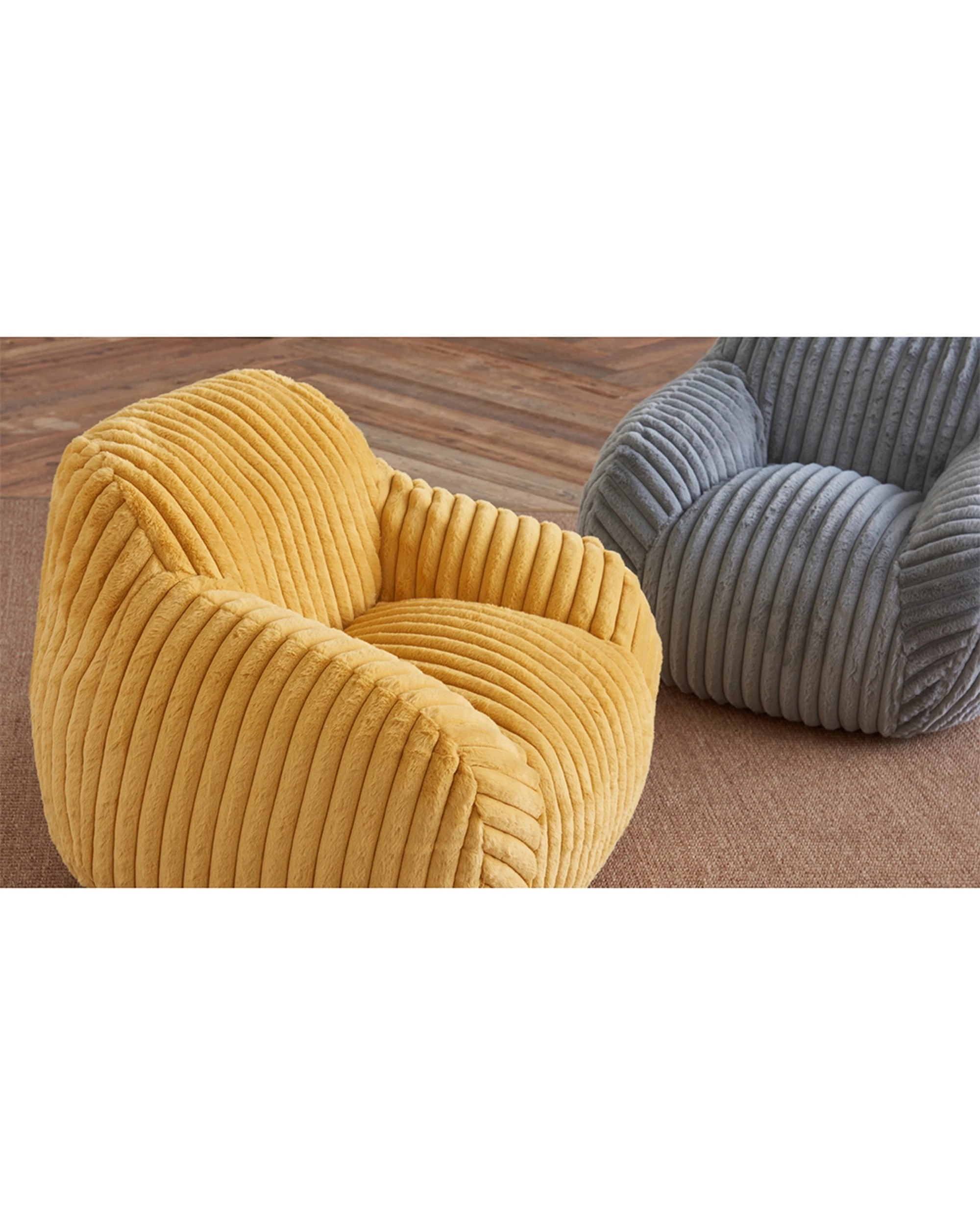 2 I Am Fake Faux Fur Corduroy Polyester Material Small Kids Cozy Chair - Grey, 2 of 3